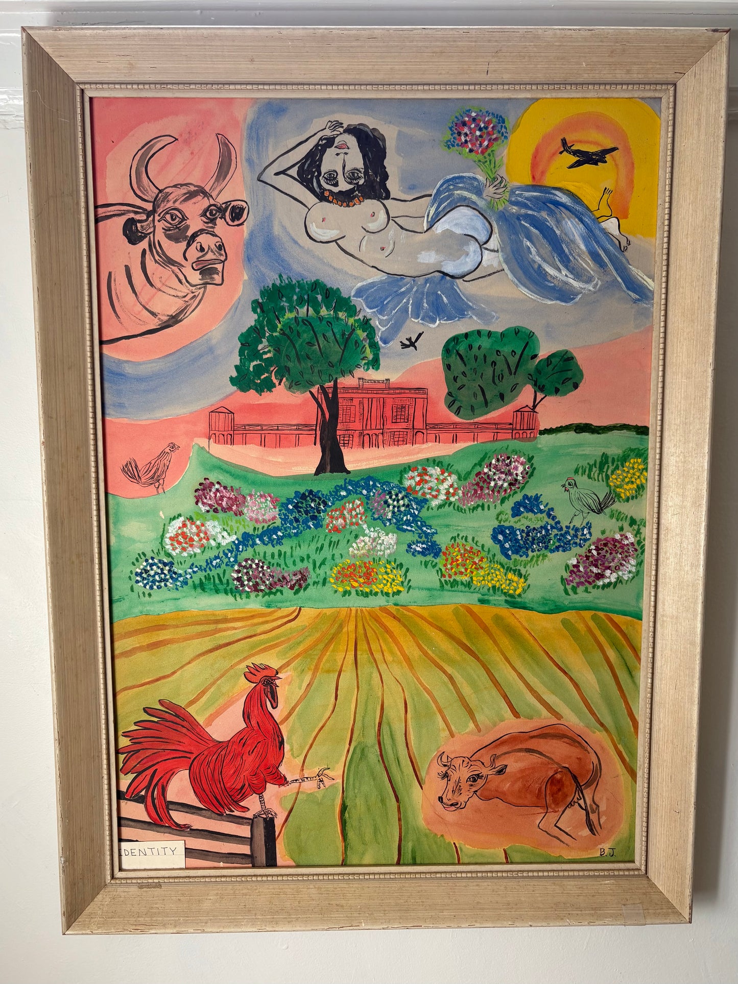 Surrealist Outsider Art Original by BJ (FREE SHIPPING)