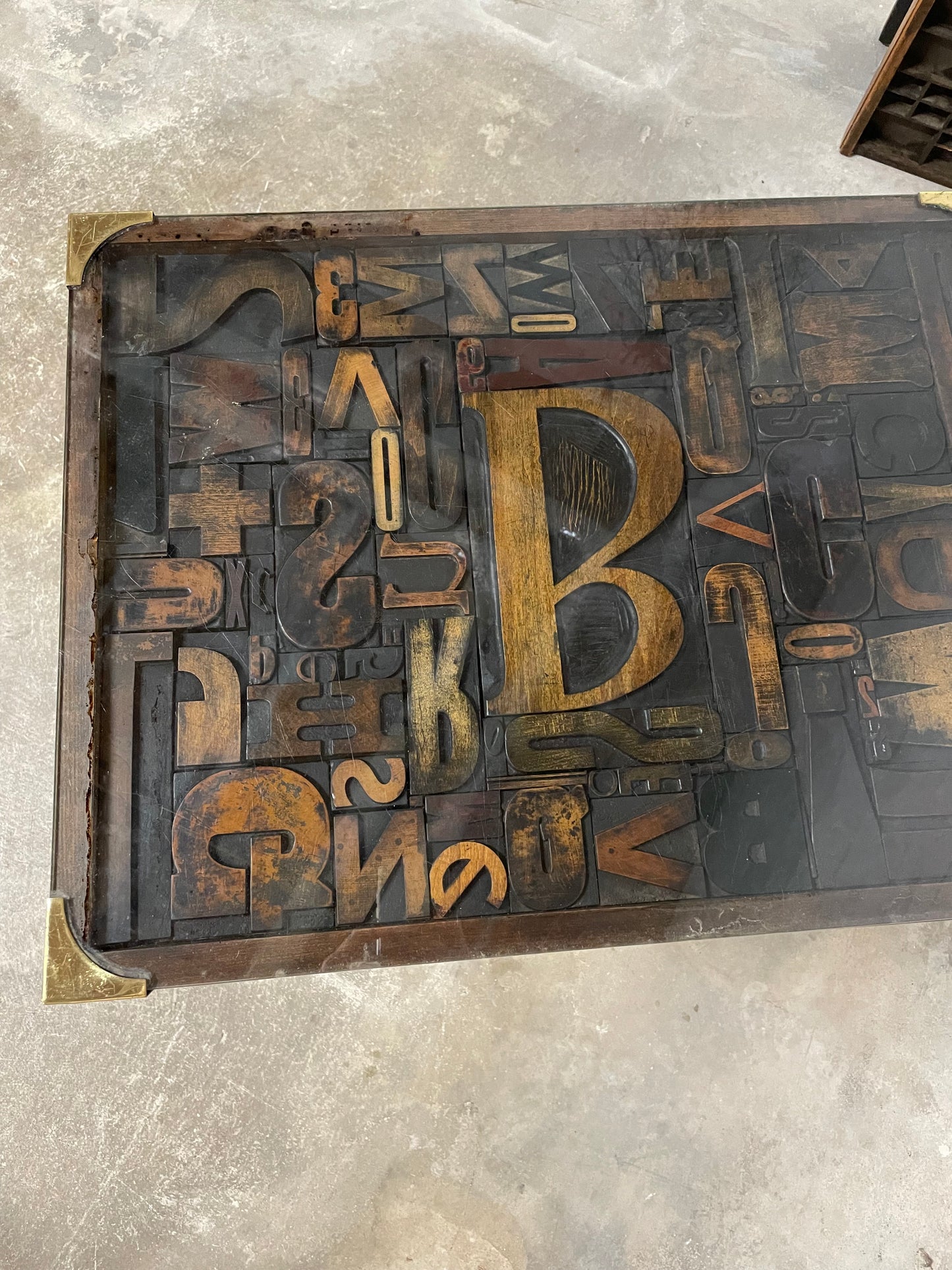 Antique Letter Press and Typecase Side Tables (Pair)
