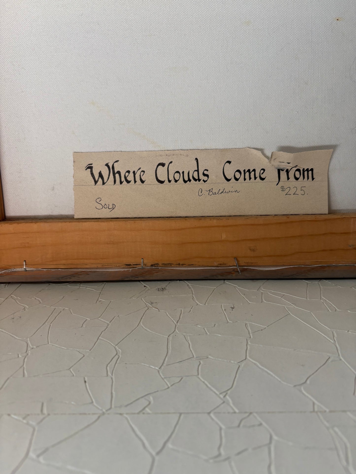 Framed Surrealist Original Titles “Where Clouds Come From”