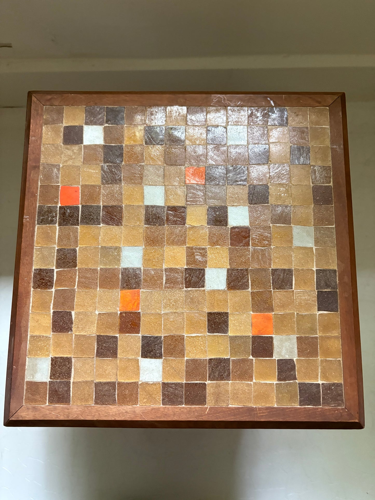 1960s Ceramic Tile and Walnut Table (FREE SHIPPING)