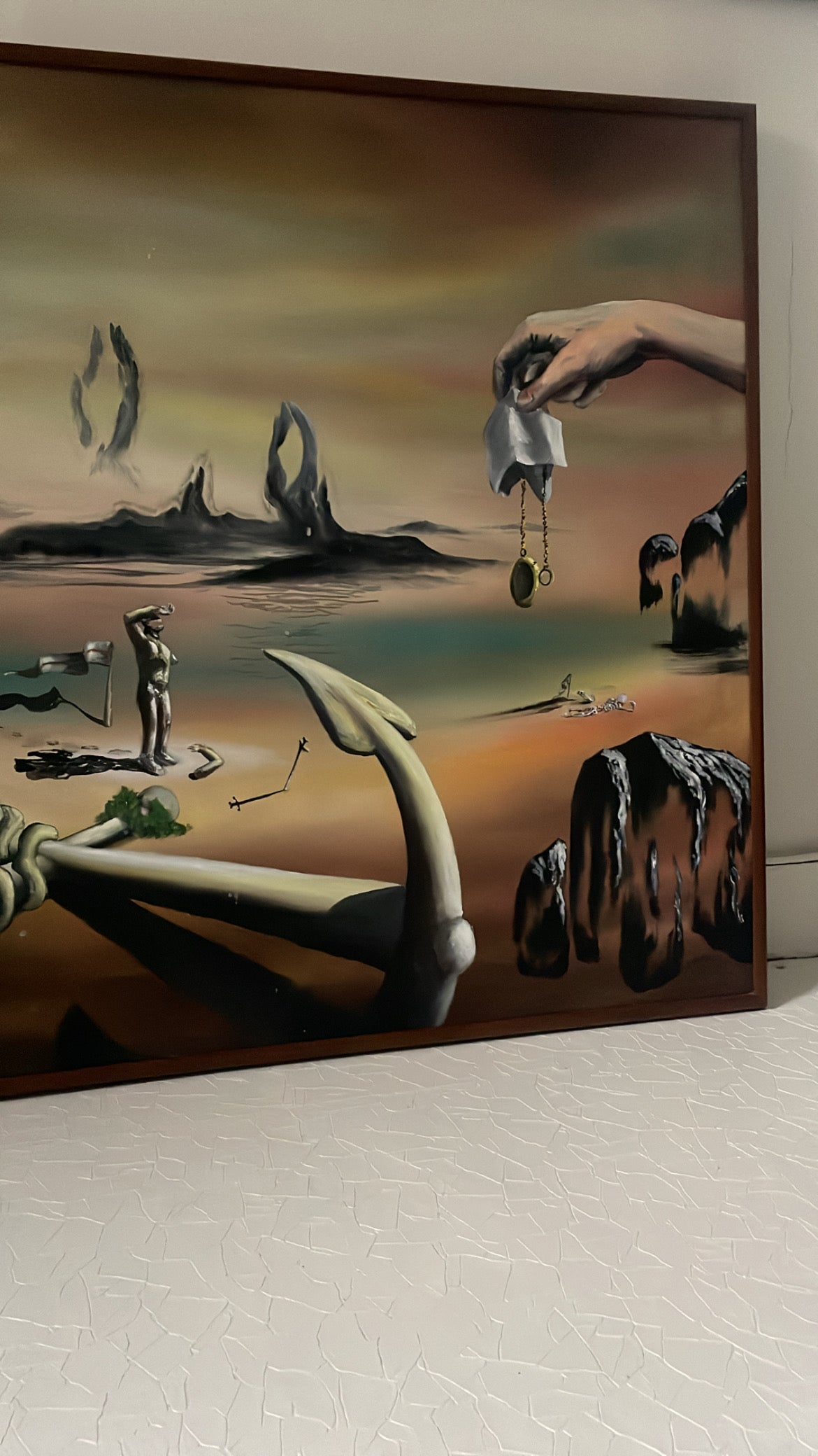 Surrealist Landscape “The Position of Time and the Anchor of Death” (FREE SHIPPING)
