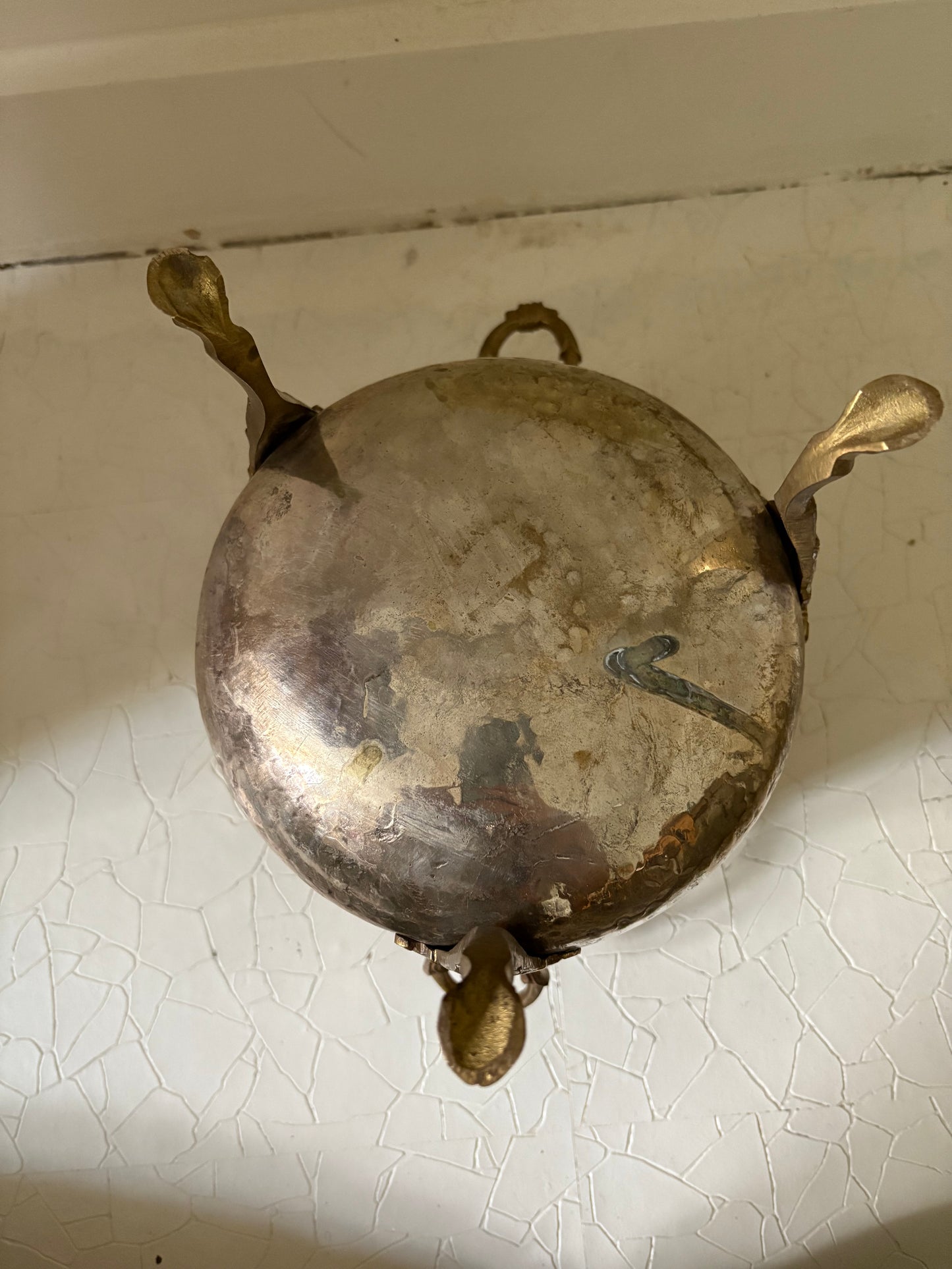 Rare Hammered Brass Stag Champagne Bucket or Planter (FREE SHIPPING)