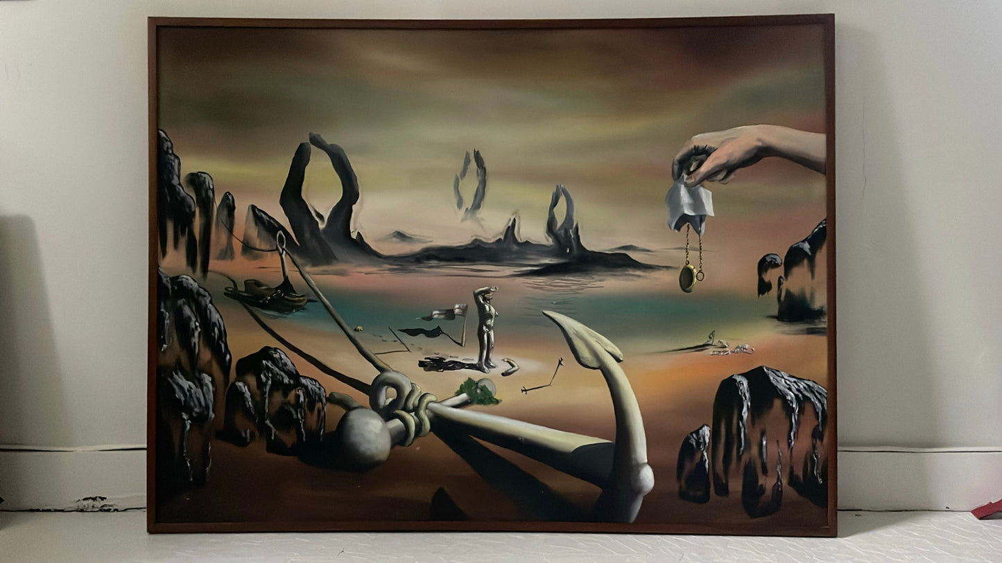 Surrealist Landscape “The Position of Time and the Anchor of Death” (FREE SHIPPING)