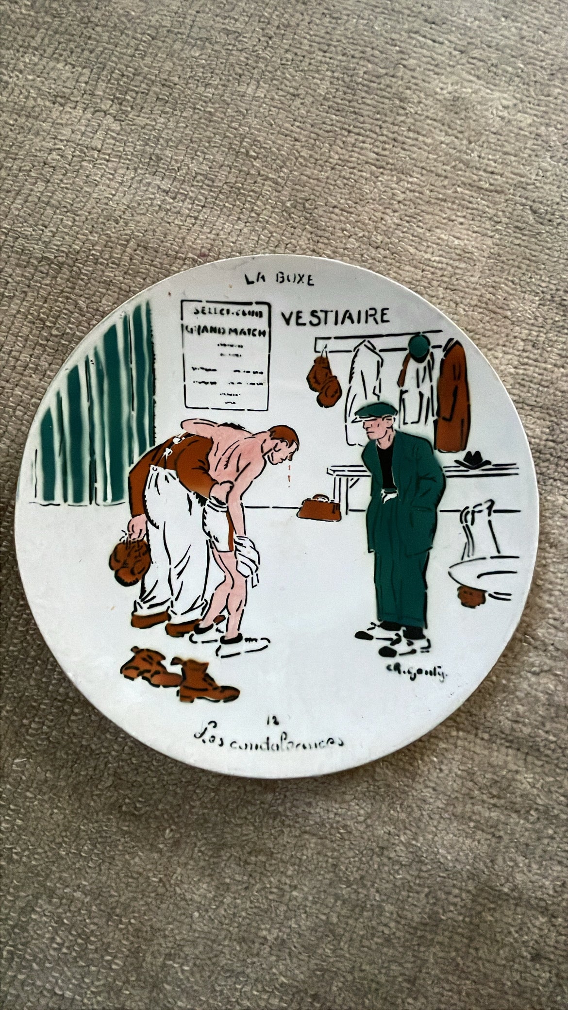 1930s Charles Gentry “La Boxe” Plates