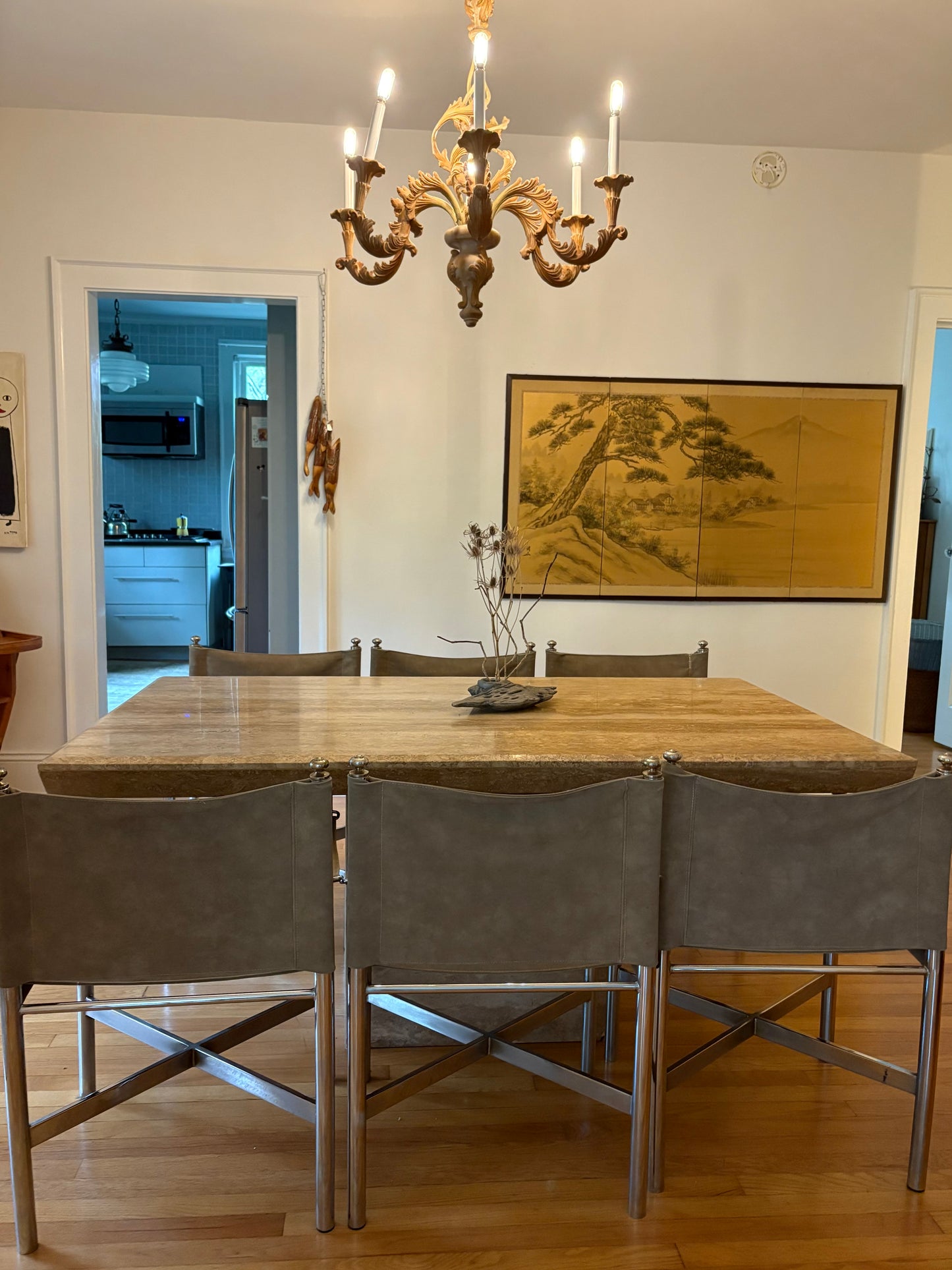 Set of 6 1960s Chrome & Suede Pace Furniture Collection Campaign Chairs