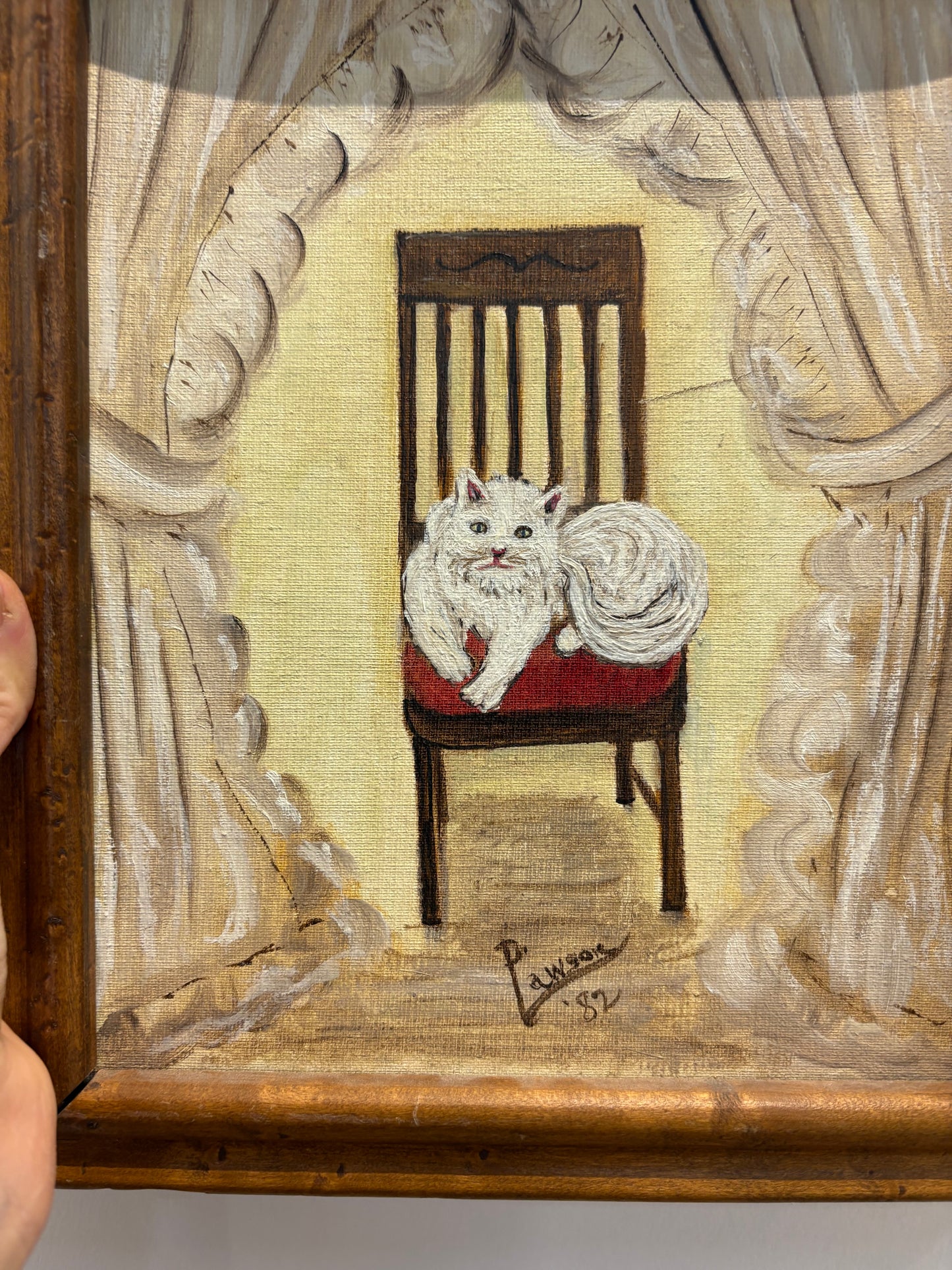 1980s Folk Art Regal Cat (FREE SHIPPING)