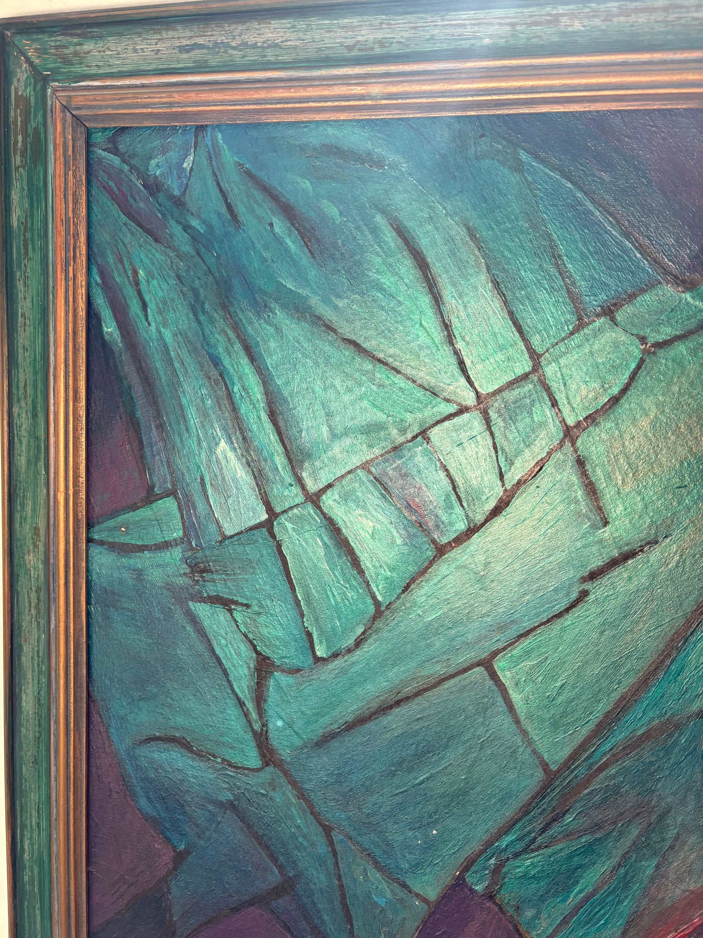 Framed Abstract Original with Vibrant Iridescent Hues (FREE SHIPPING)