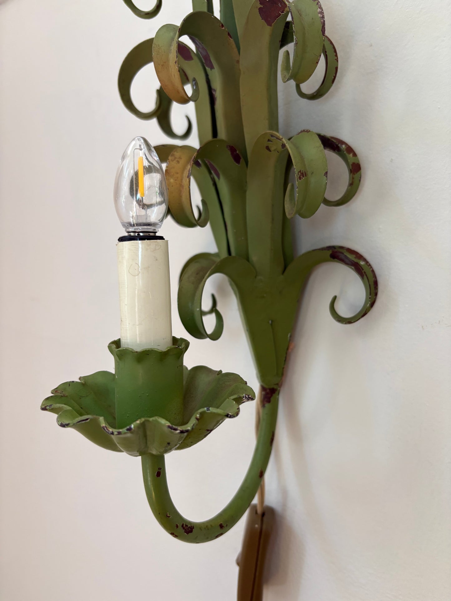 1960s Plug in Tole Wall Sconce