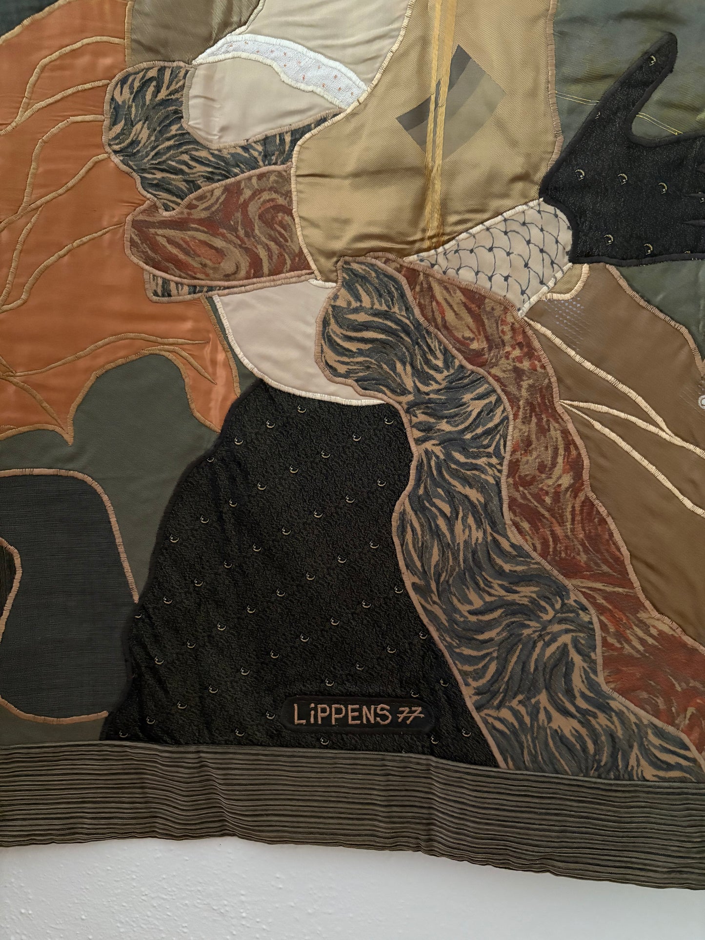 1977 Cubist Tapestry titled “The Heiress” by Lippens (FREE SHIPPING)