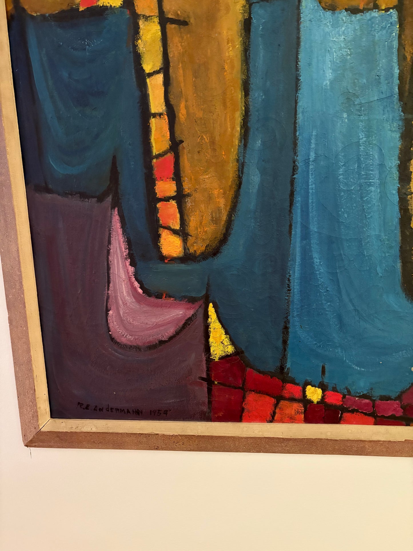 1959 Abstract Original Titled “City of Cloth” by Andermann (FREE SHIPPING)