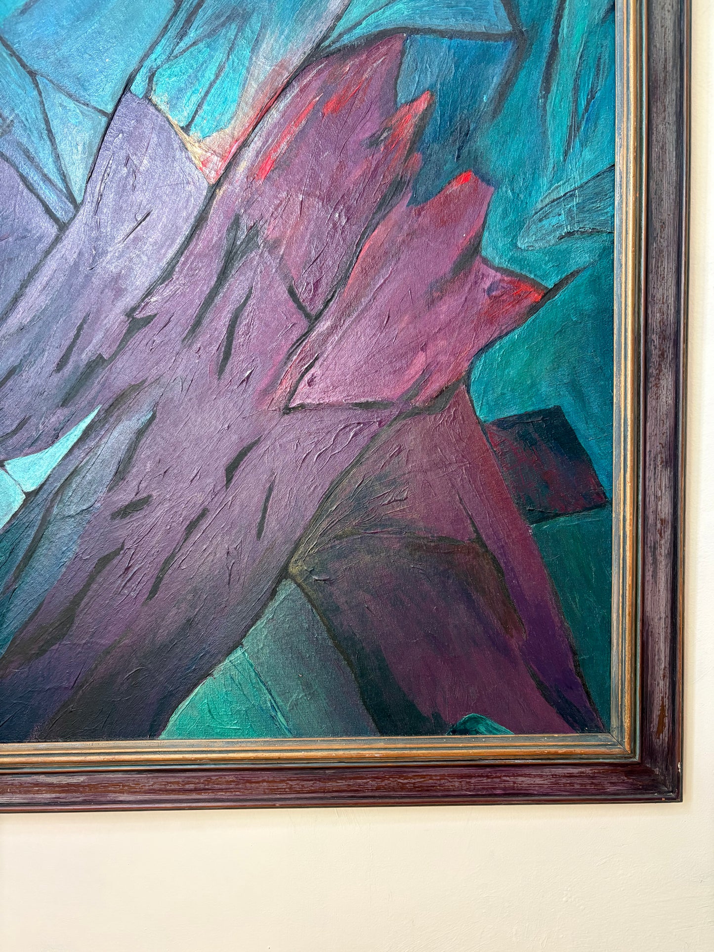 Framed Abstract Original with Vibrant Iridescent Hues (FREE SHIPPING)