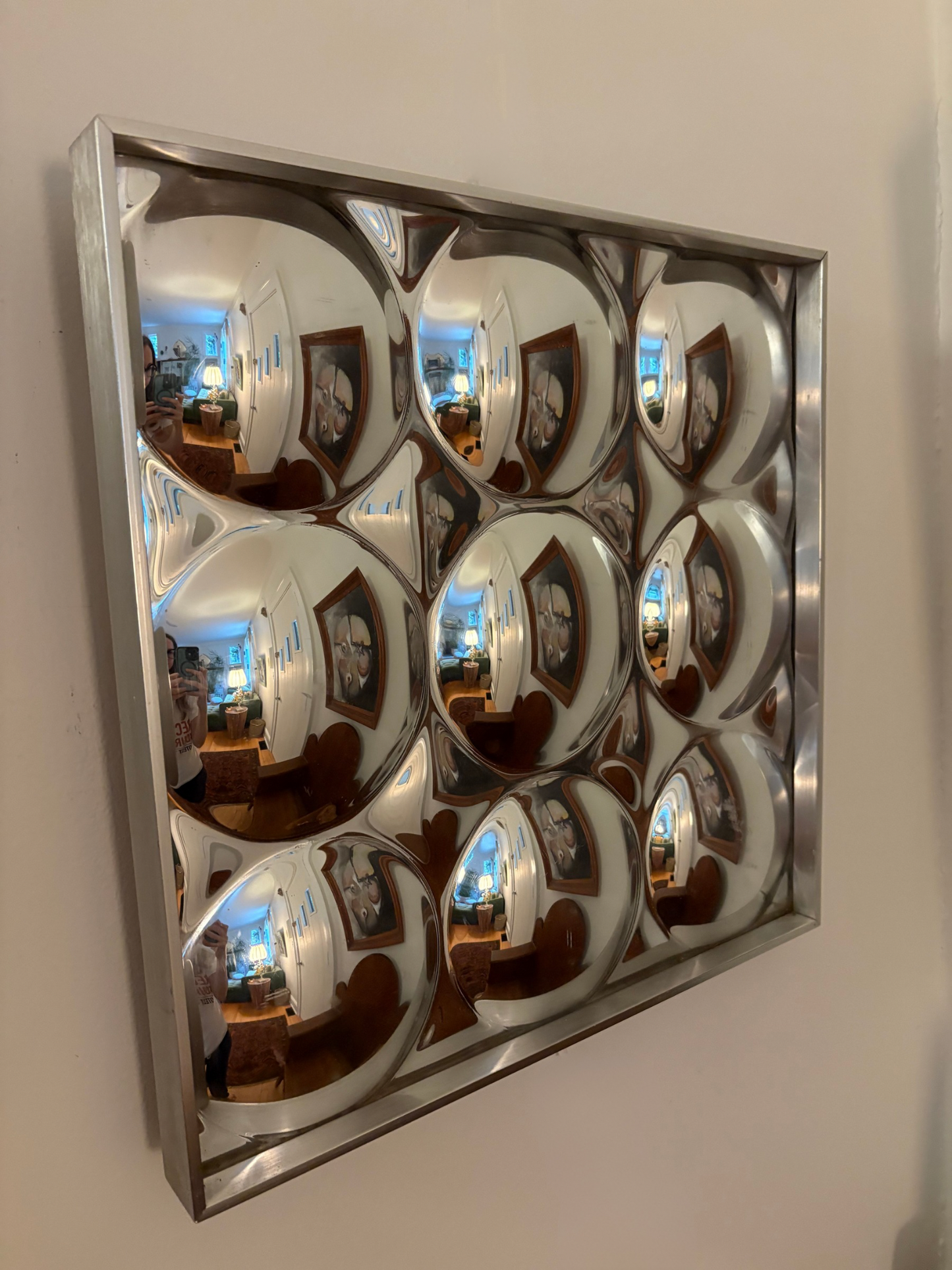 1970s Op Art Bubble Mirror by Turner Manufacturing Co (FREE SHIPPING)