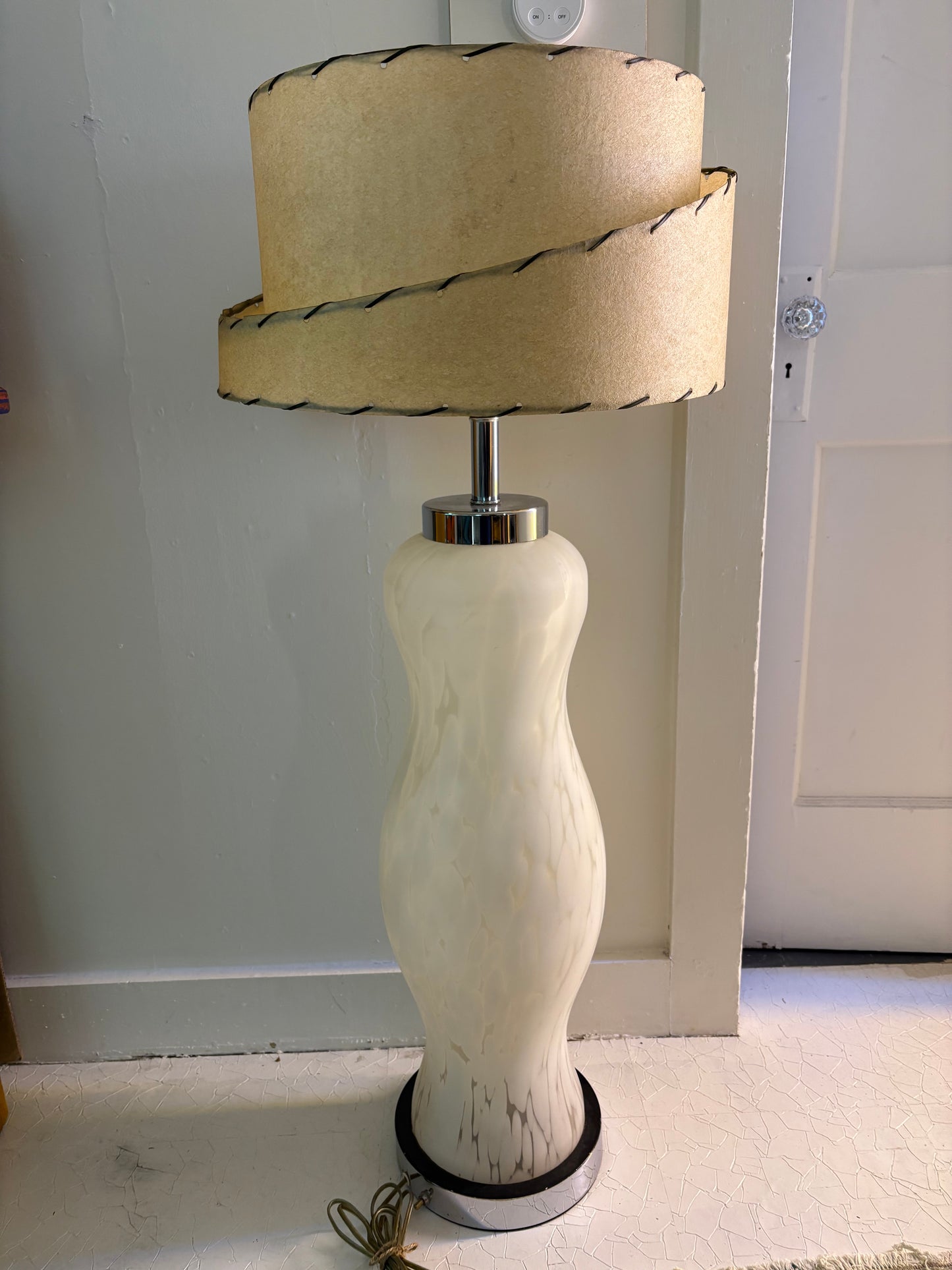 1970s Carlo Nason for Mazzega Cumulus Glass Totem Lamp with 1950s Shade