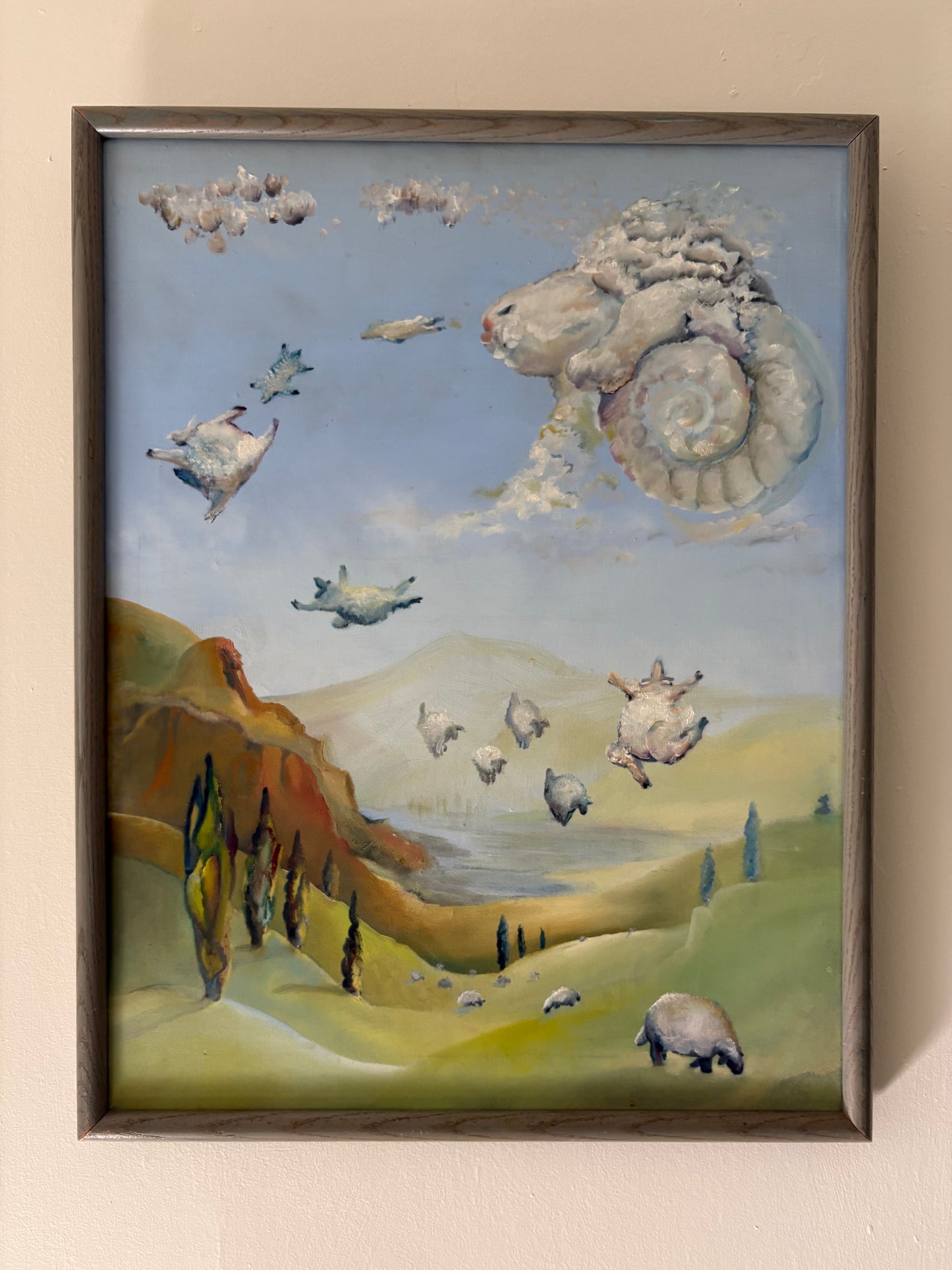 Framed Surrealist Original Titles “Where Clouds Come From”