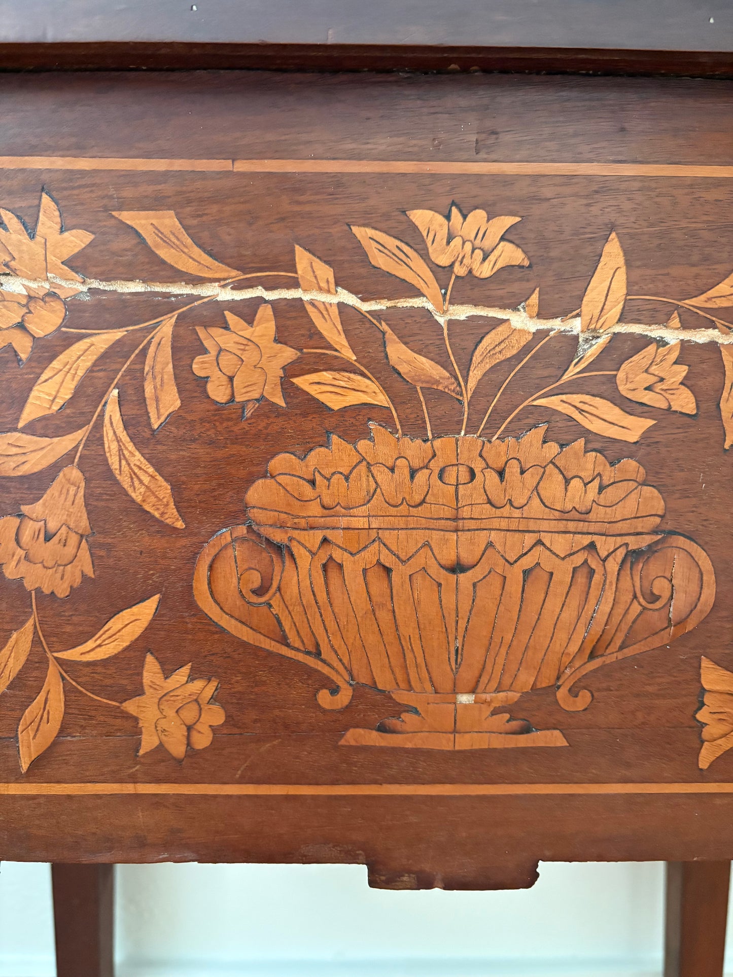 Antique Dutch Marquetry Nightstand
