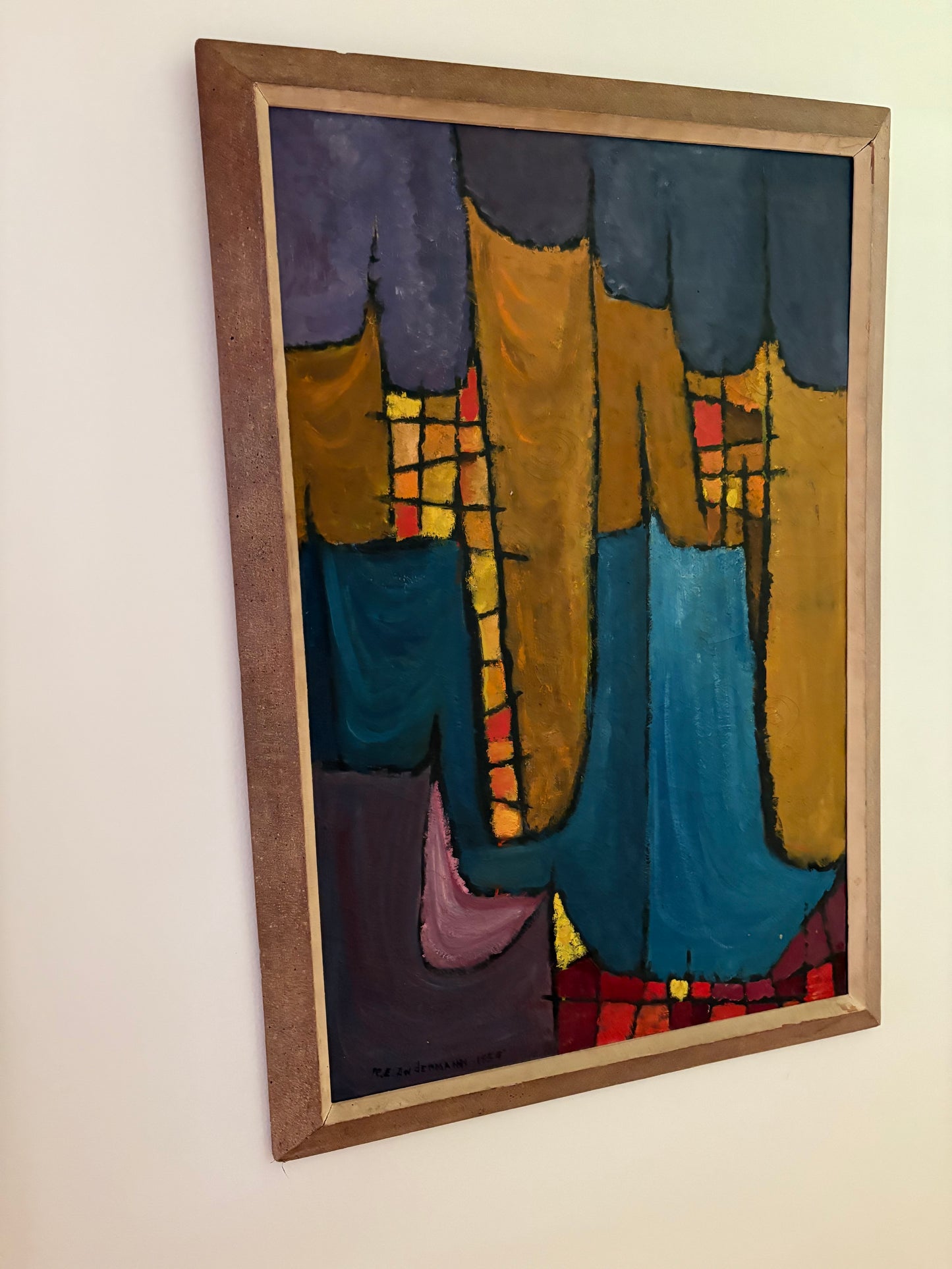 1959 Abstract Original Titled “City of Cloth” by Andermann (FREE SHIPPING)