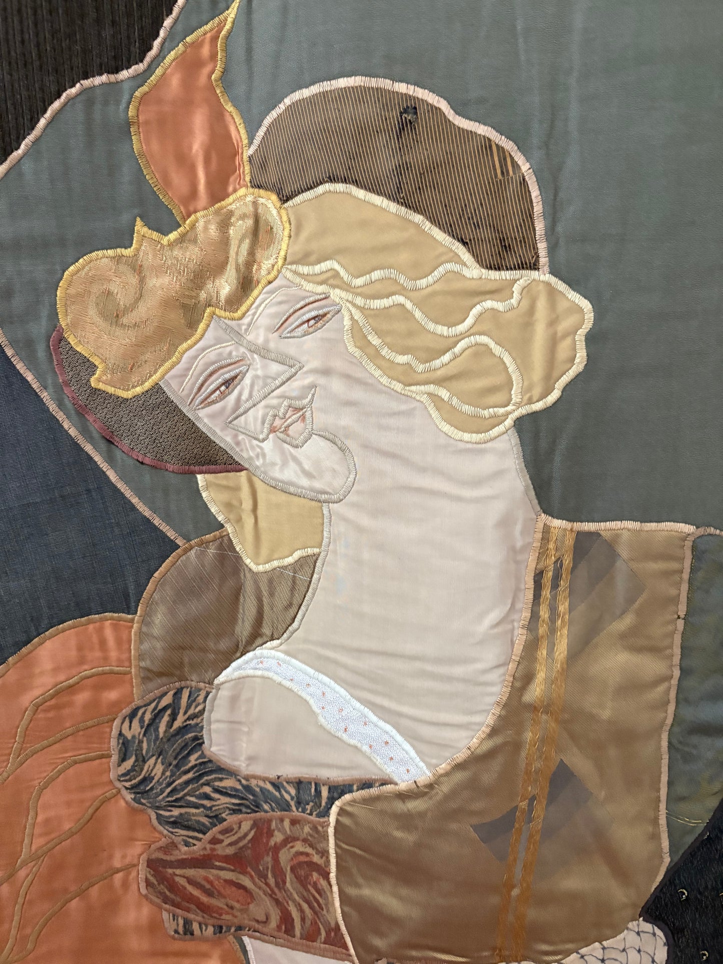 1977 Cubist Tapestry titled “The Heiress” by Lippens (FREE SHIPPING)