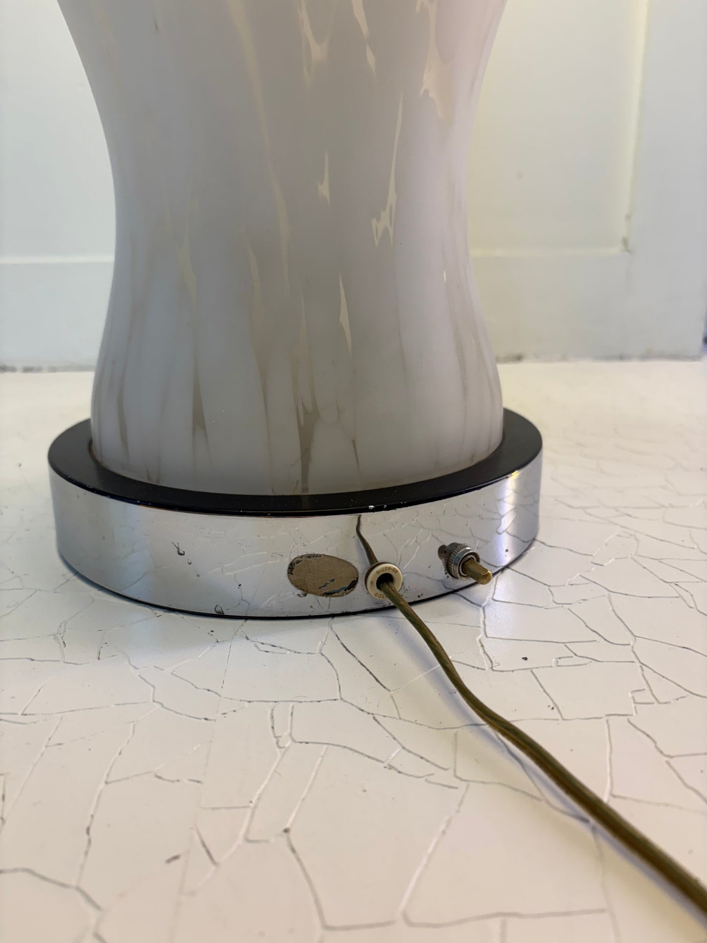 1970s Carlo Nason for Mazzega Cumulus Glass Totem Lamp with Custom NAHH Designed Shade