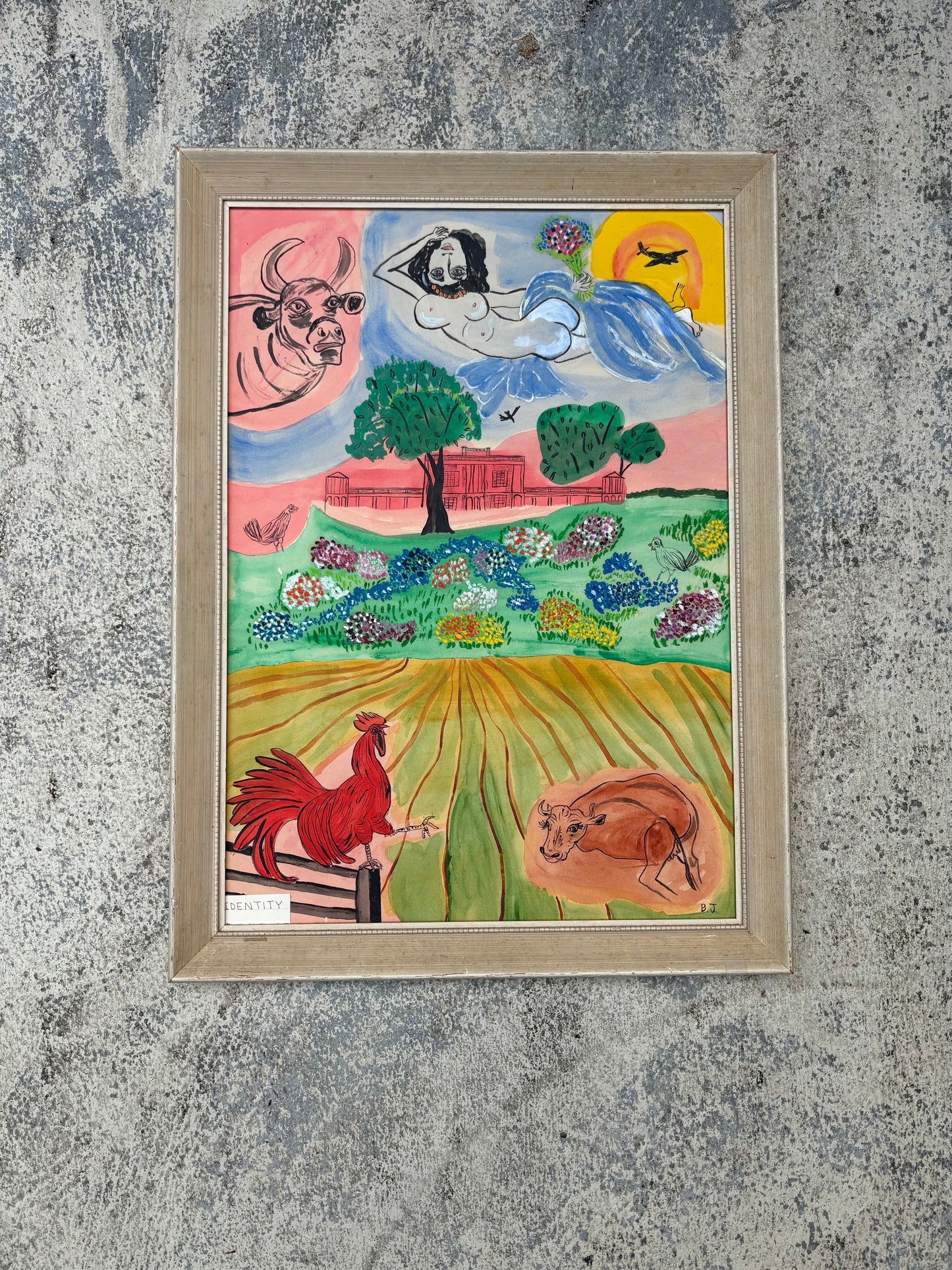 Surrealist Outsider Art Original by BJ (FREE SHIPPING)