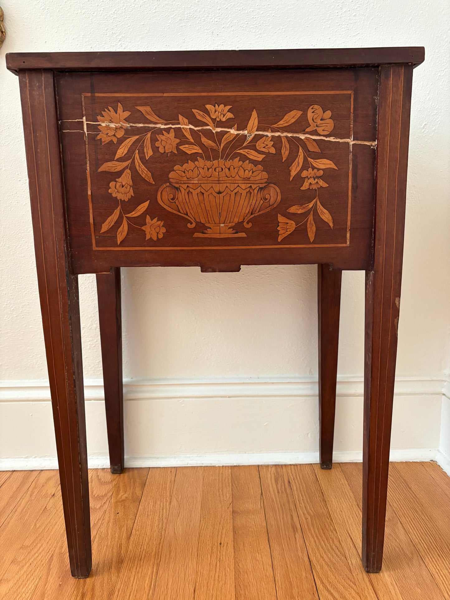 Antique Dutch Marquetry Nightstand