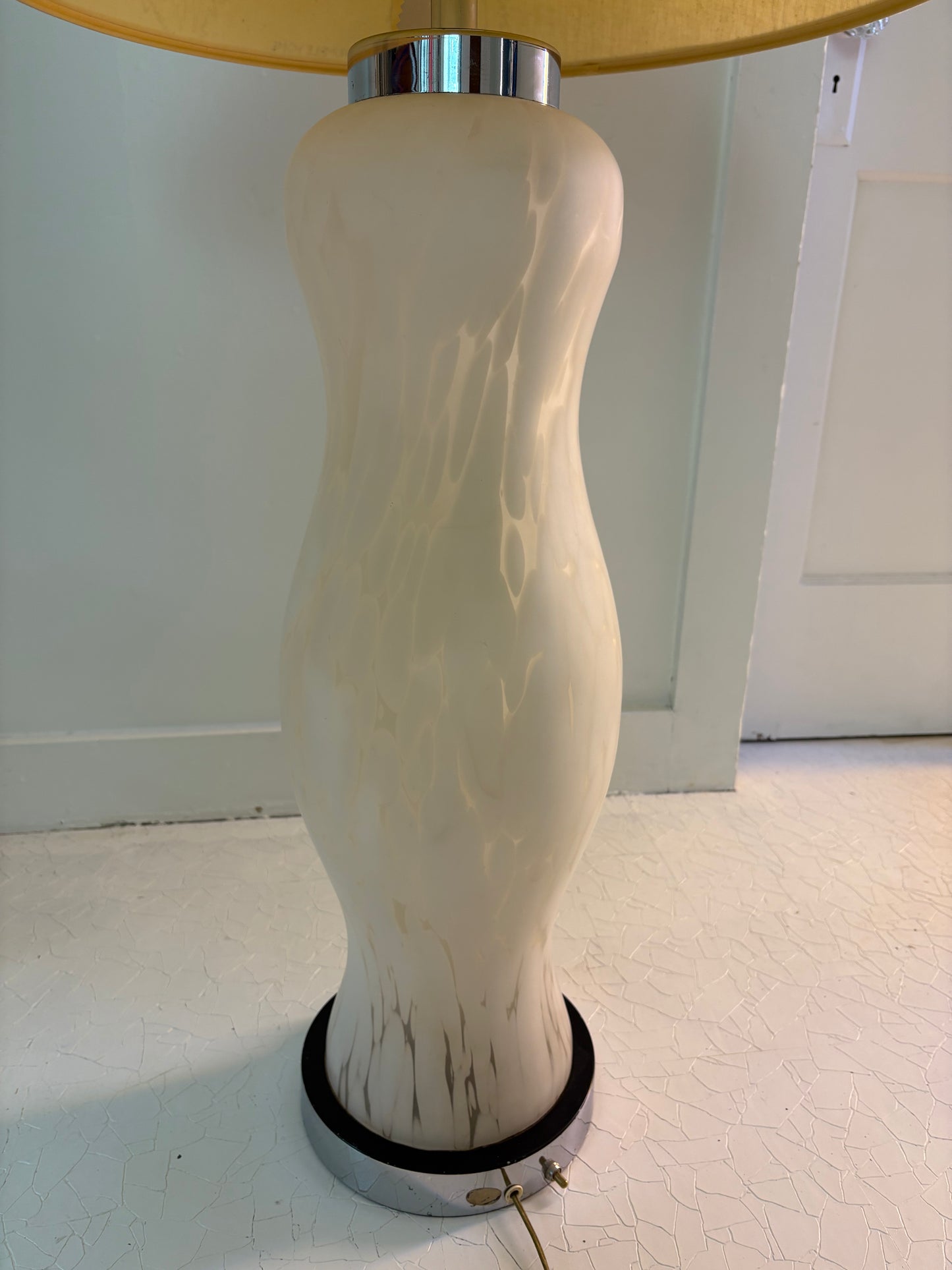 1970s Carlo Nason for Mazzega Cumulus Glass Totem Lamp with Custom NAHH Designed Shade