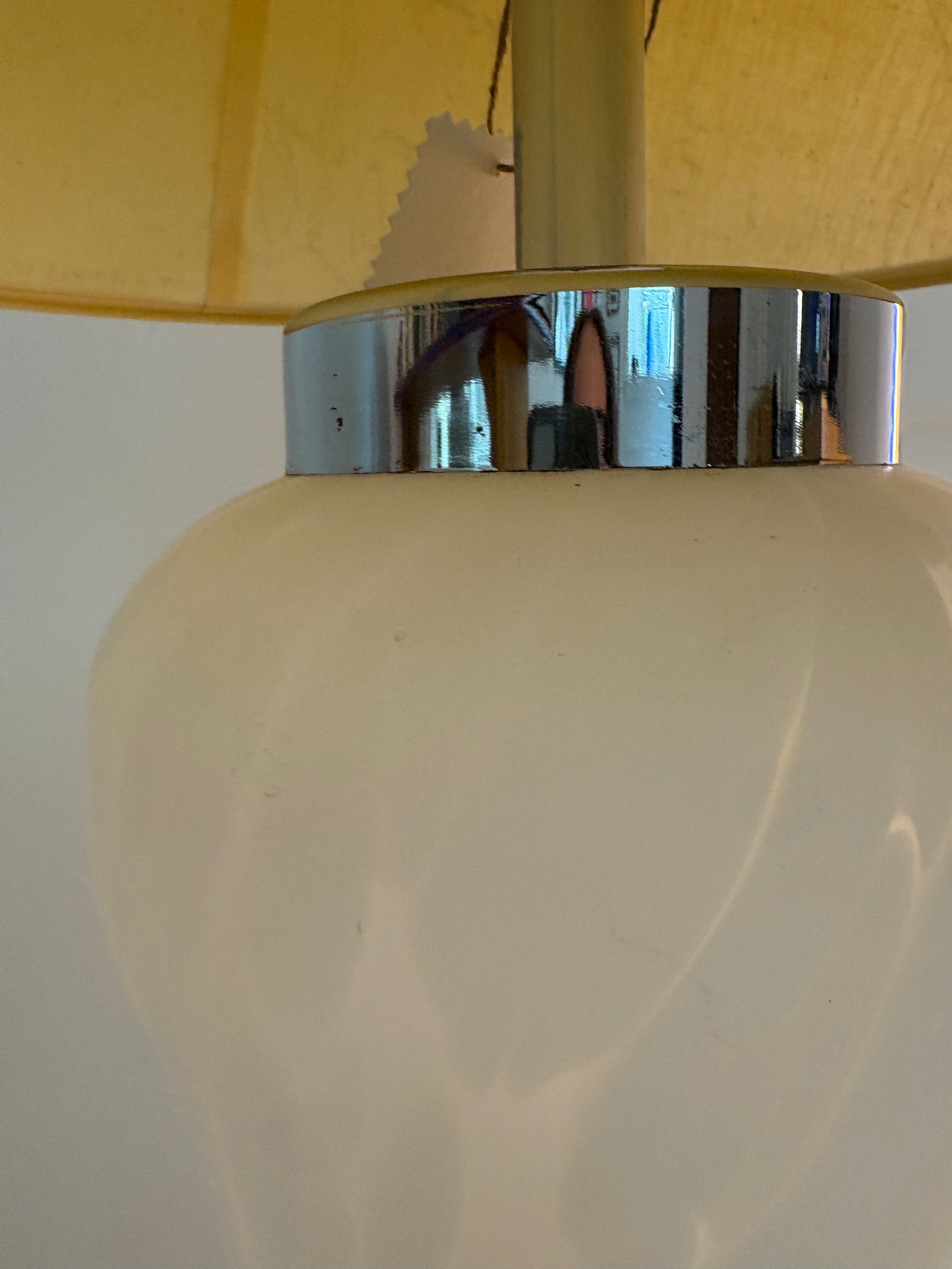 1970s Carlo Nason for Mazzega Cumulus Glass Totem Lamp with Custom NAHH Designed Shade