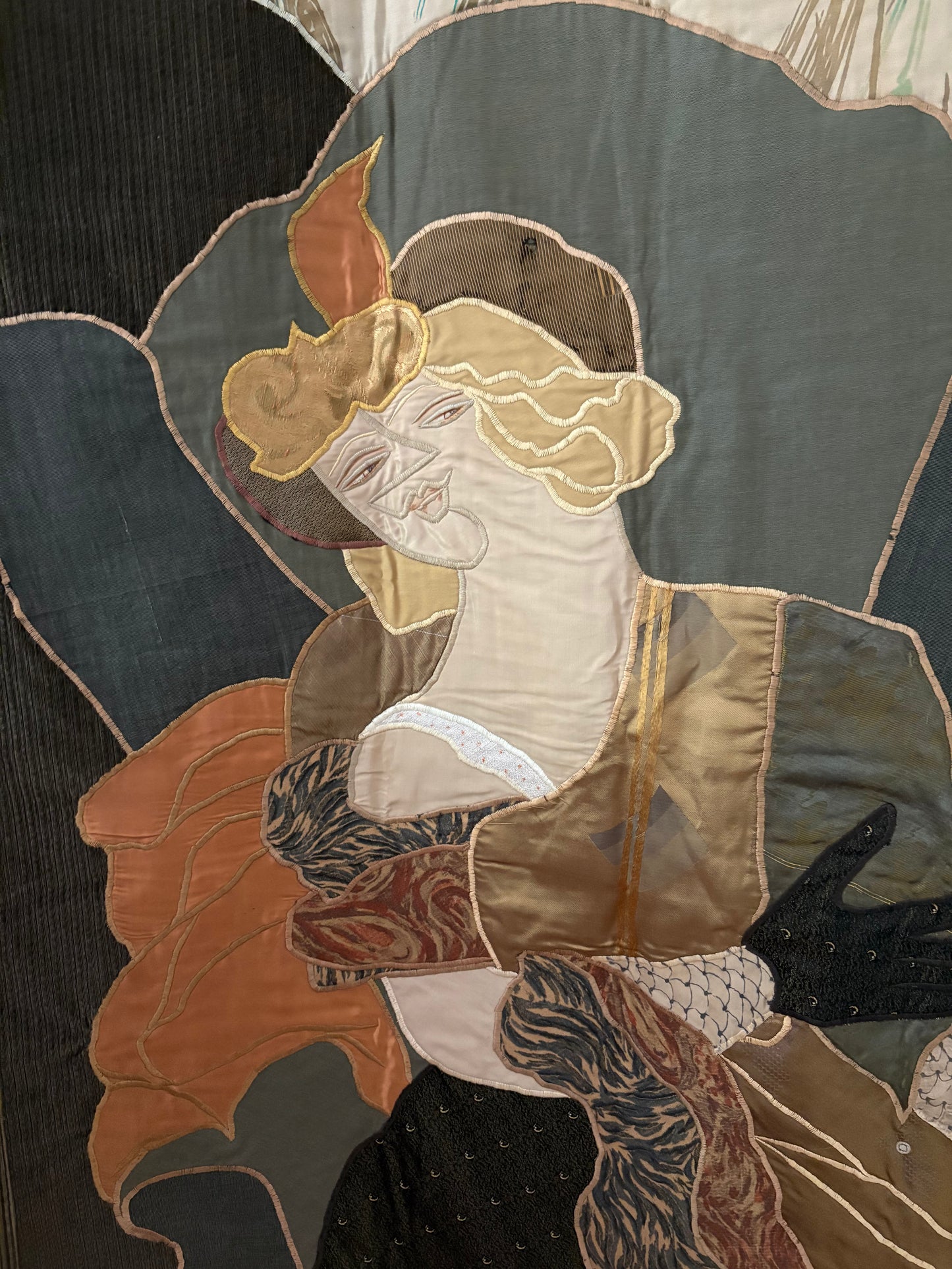 1977 Cubist Tapestry titled “The Heiress” by Lippens (FREE SHIPPING)
