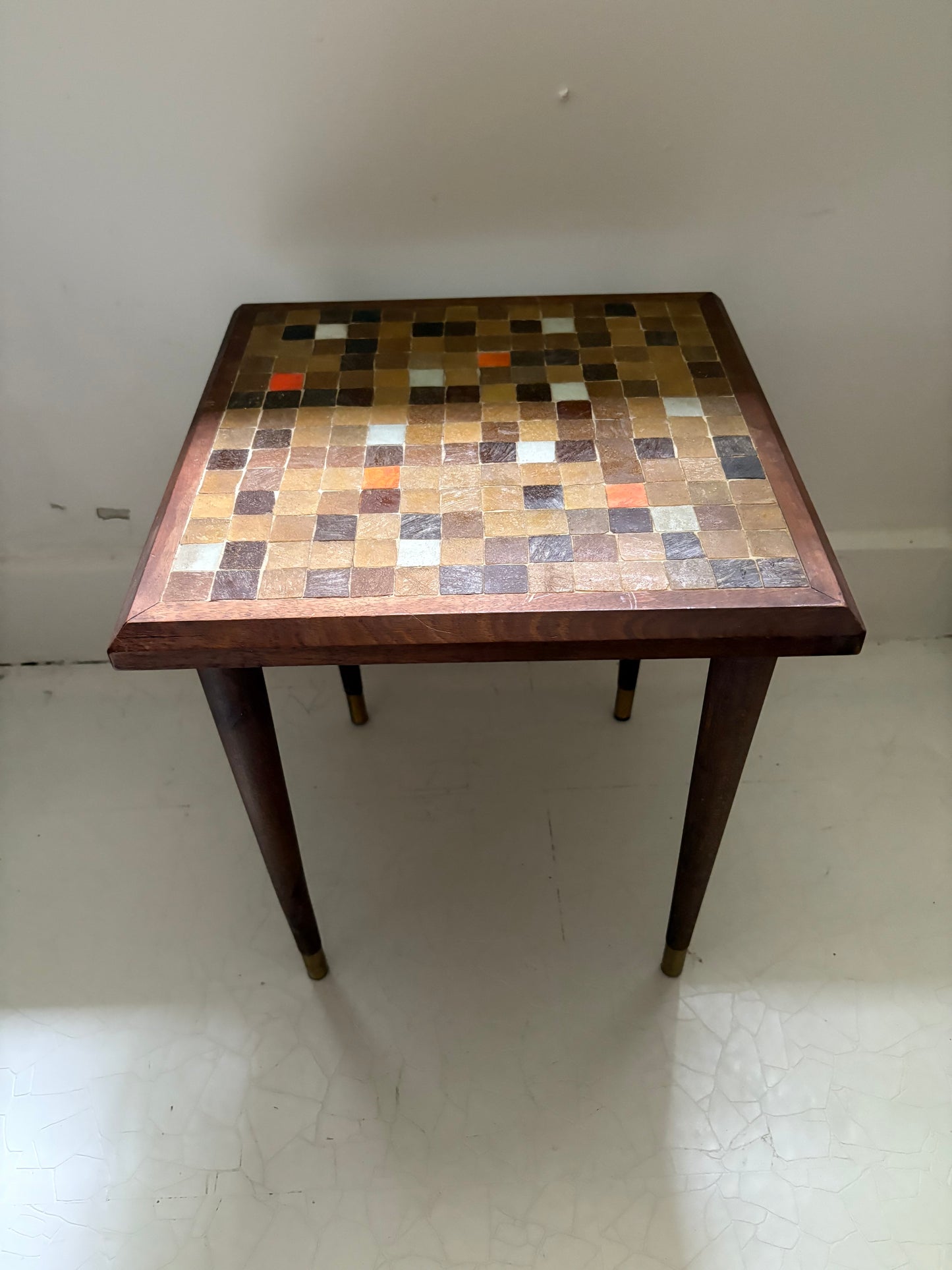 1960s Ceramic Tile and Walnut Table (FREE SHIPPING)