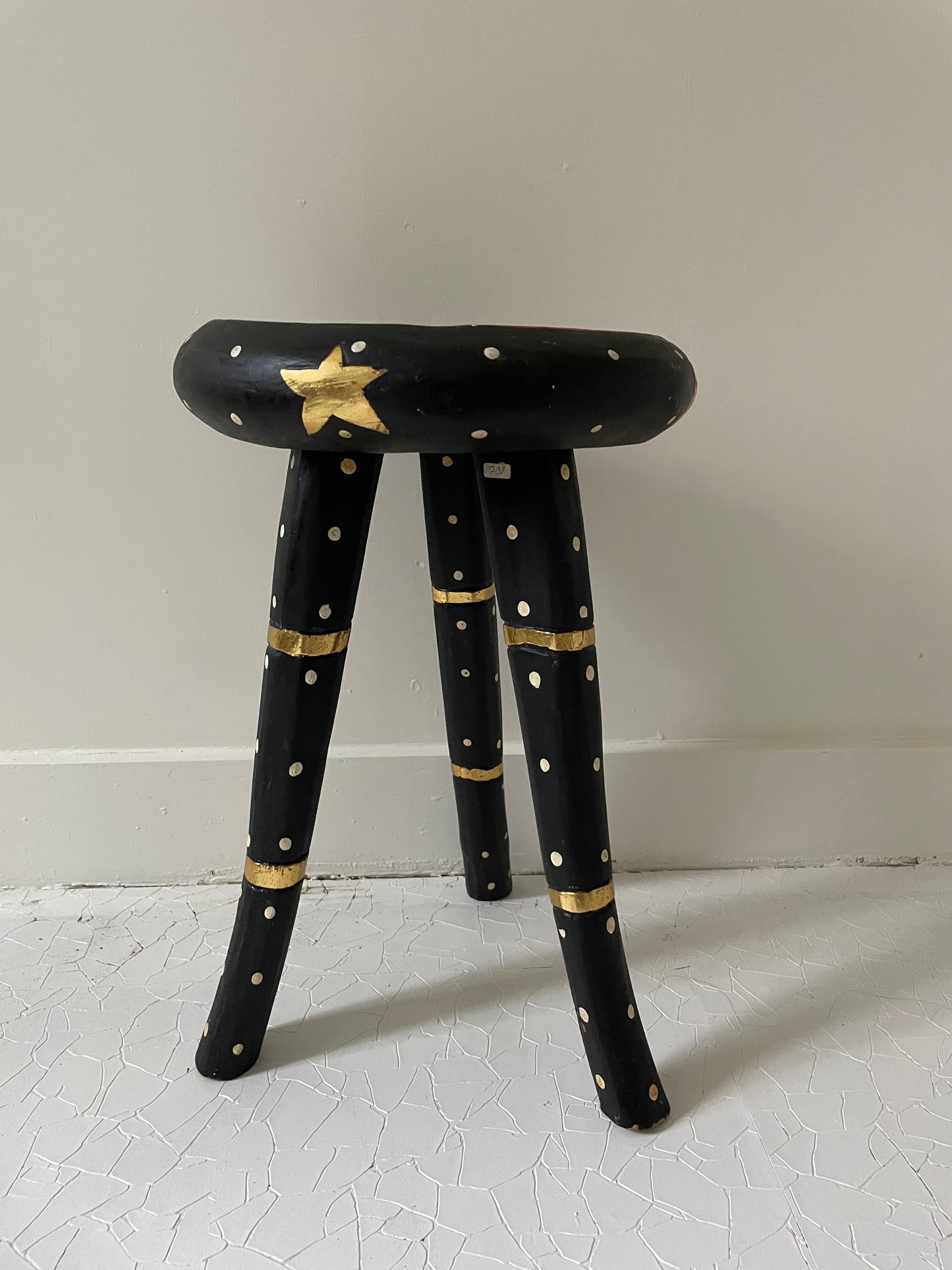 Celestial Folk Art Stool