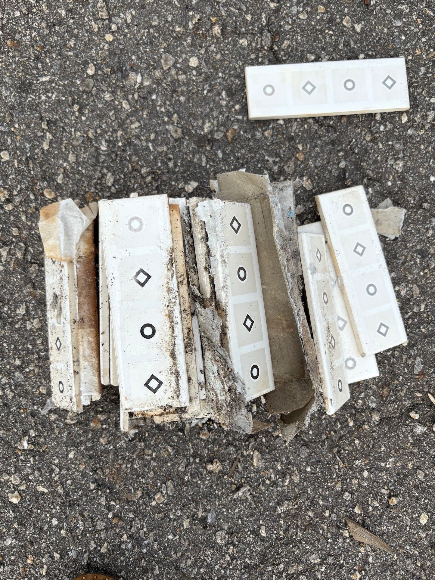 Geometric Platinum Inlay Tiles- Sold in 5 box sets containing 30 tiles total (FREE SHIPPING)