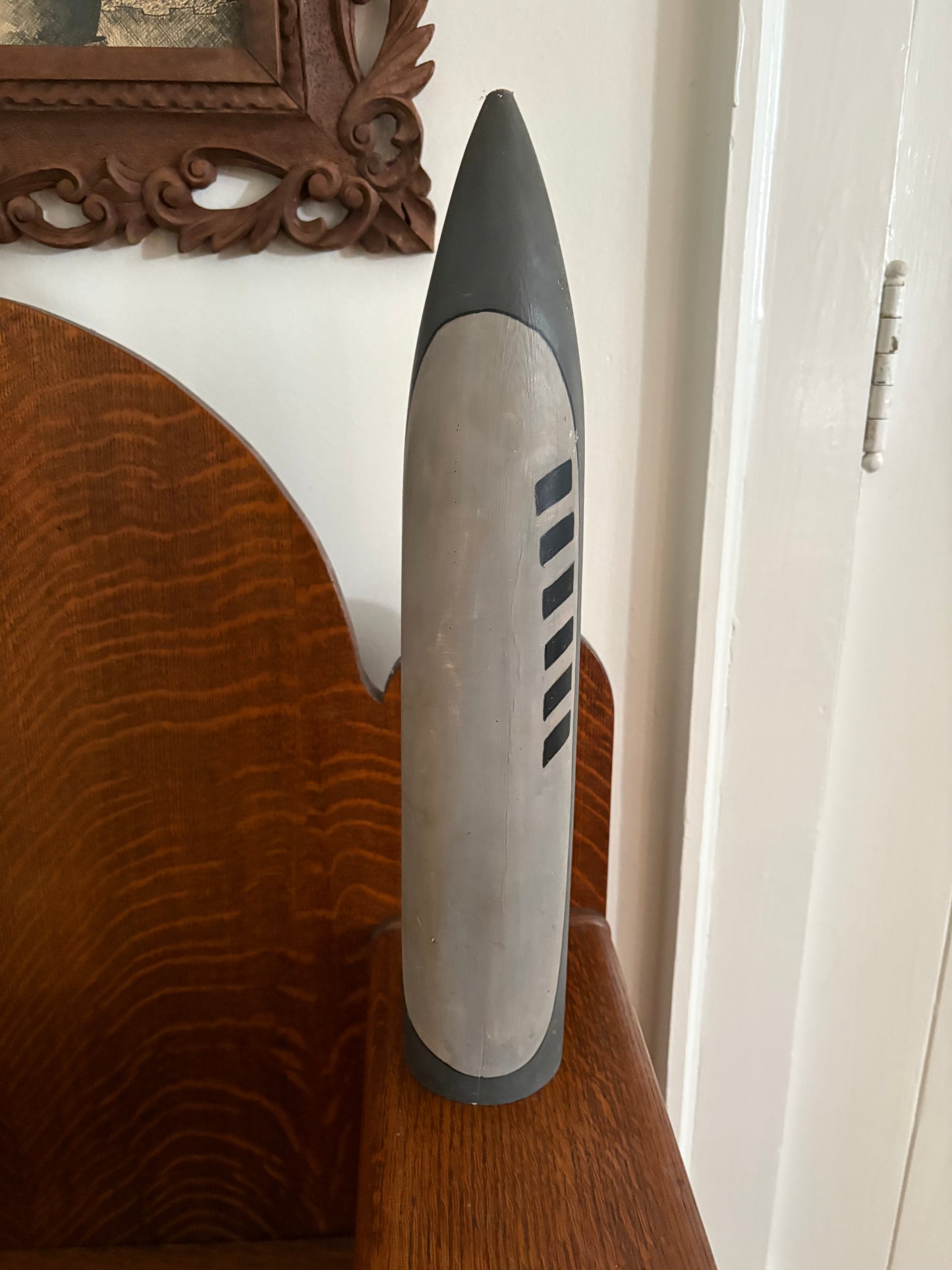 1950s/60s Handpainted Wooden Model Rocket (FREE SHIPPING)