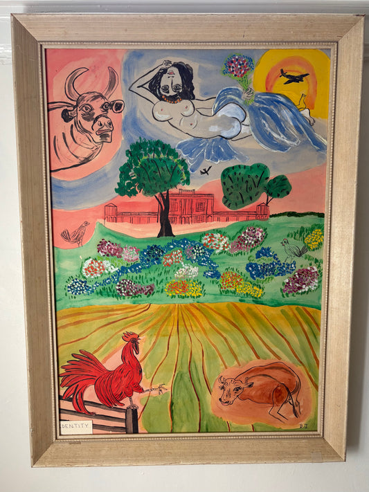 Surrealist Outsider Art Original by BJ (FREE SHIPPING)