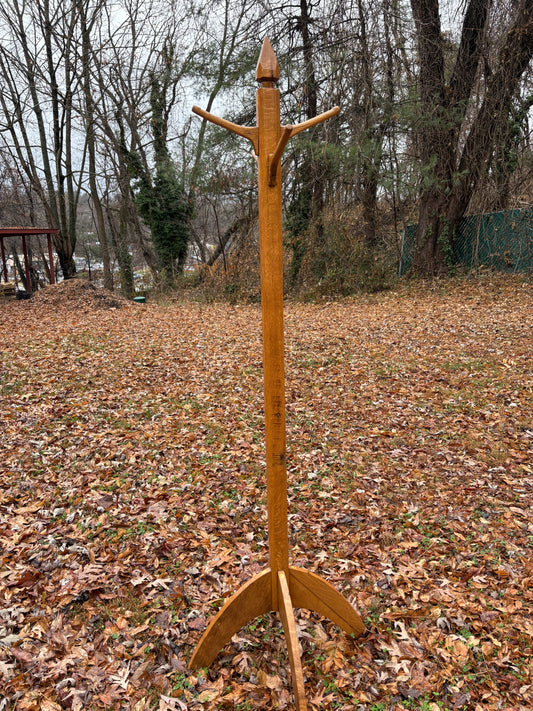 Early 1900s Arts and Crafts Tiger Oak Coat Rack