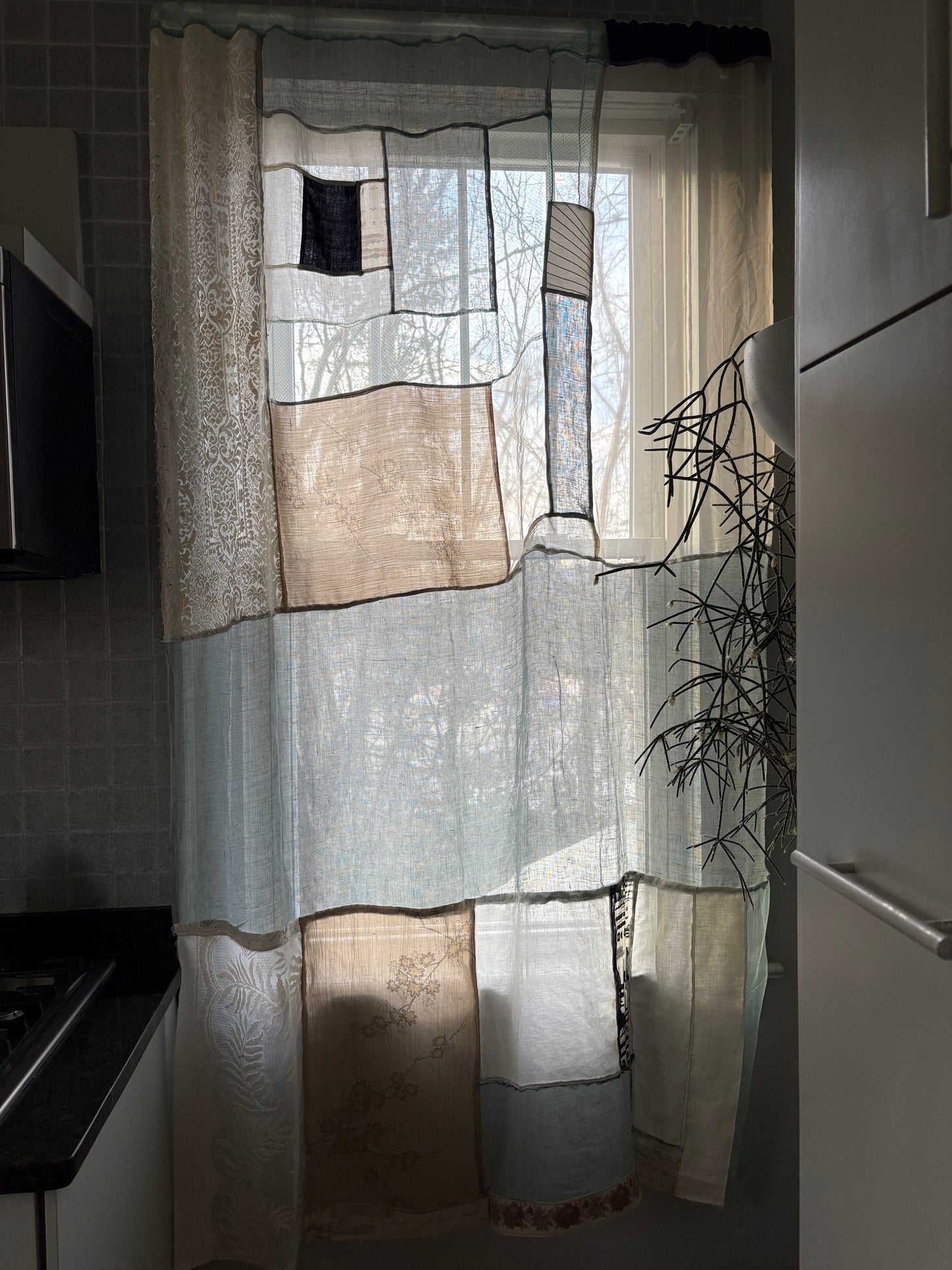 Handmade Pojagi Curtain Panel (FREE SHIPPING)