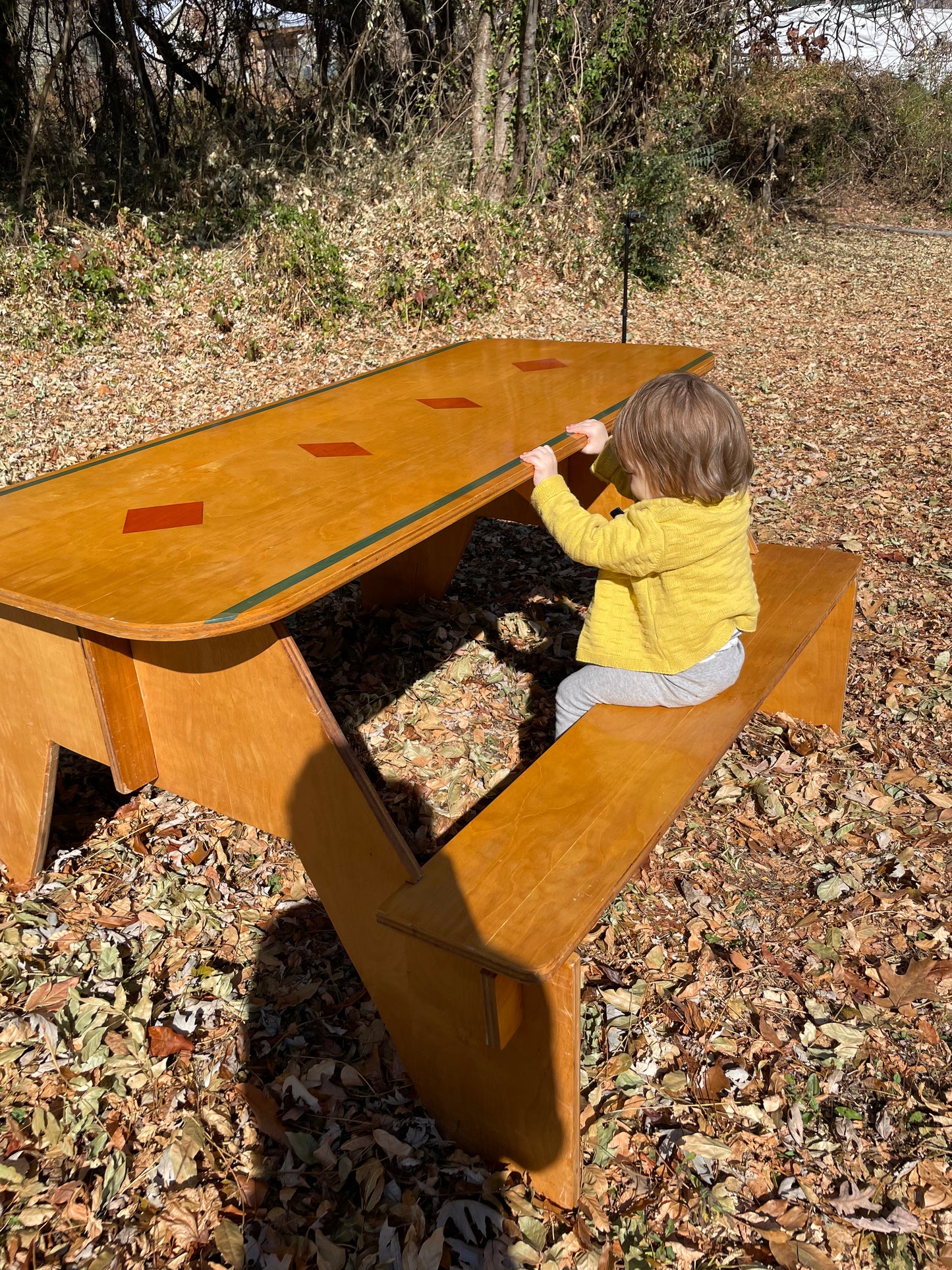 Handmade Puzzle Piece Picnic Table