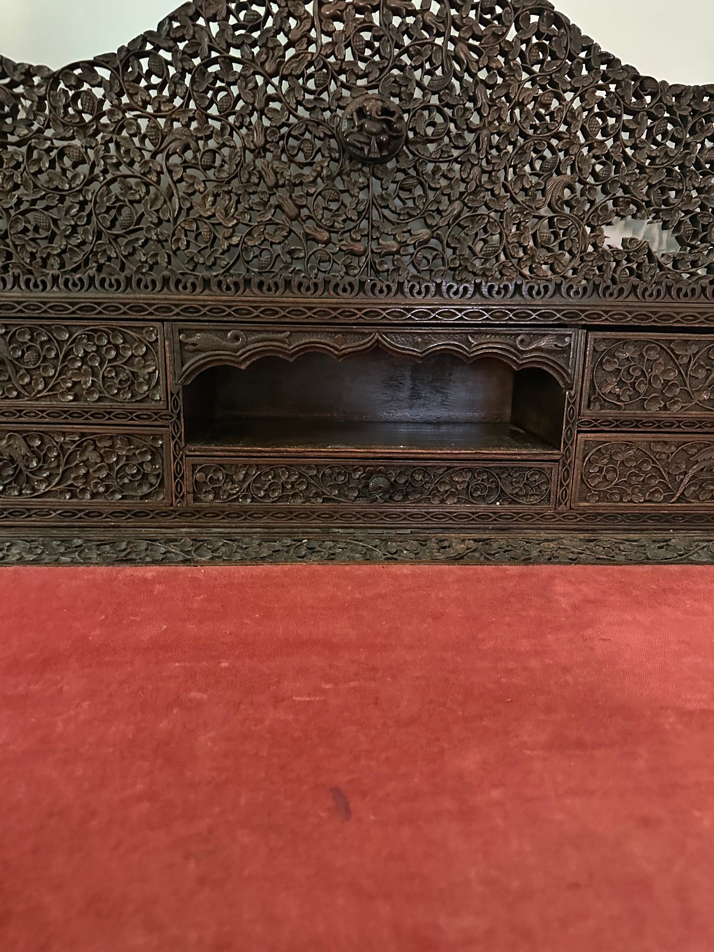 19th Century Hand-Carved Burmese Davenport Desk