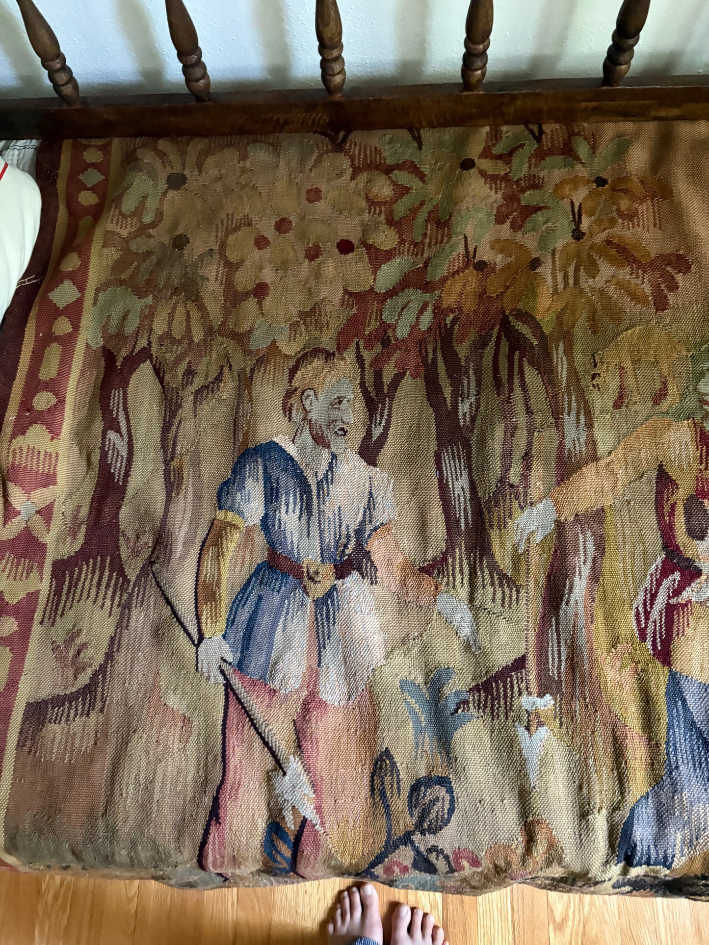 Mid 20th Century Earth Toned Wool Hunting Tapestry (FREE SHIPPING)