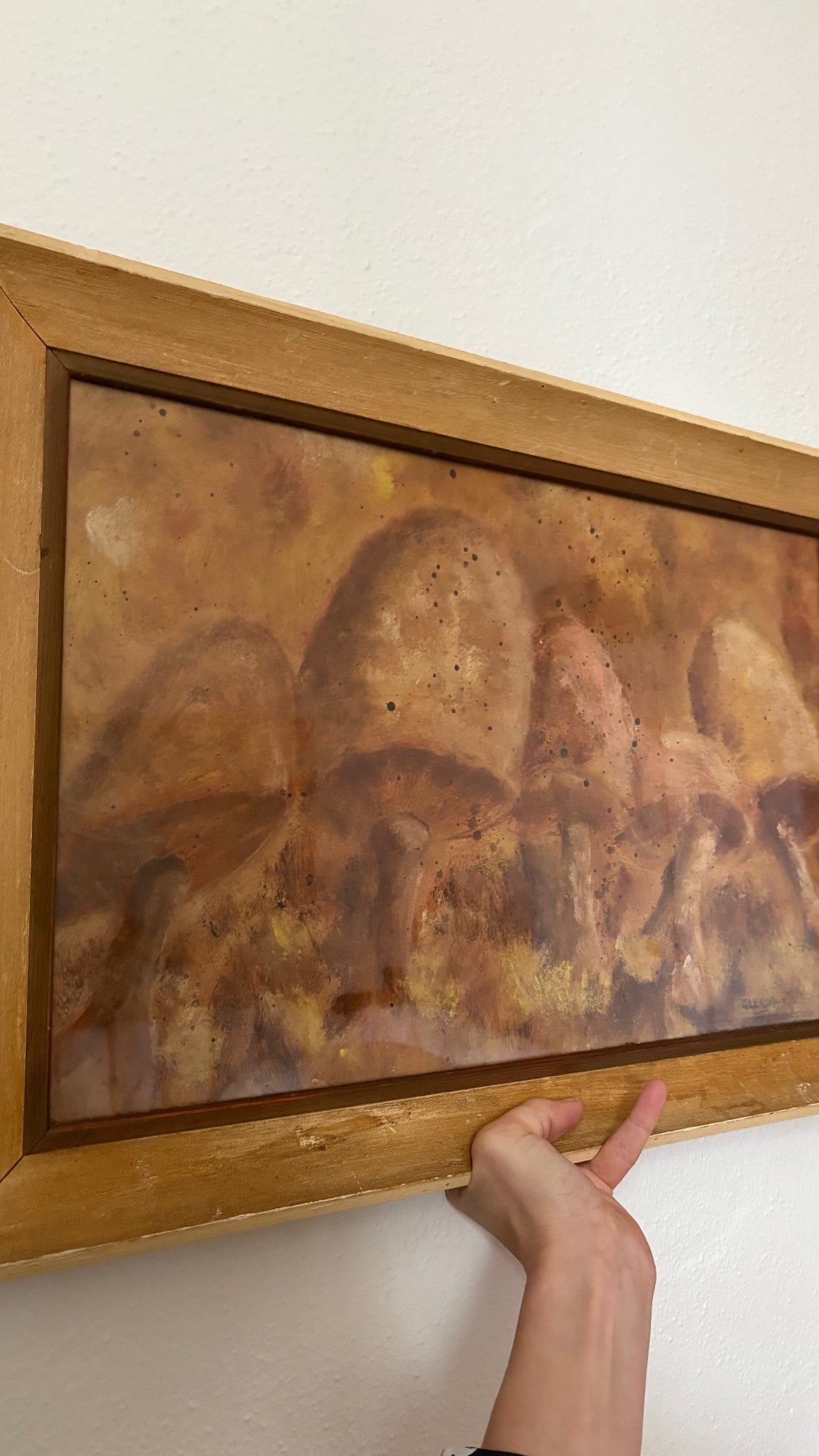 1960s Framed Mushroom Watercolor (FREE SHIPPING)