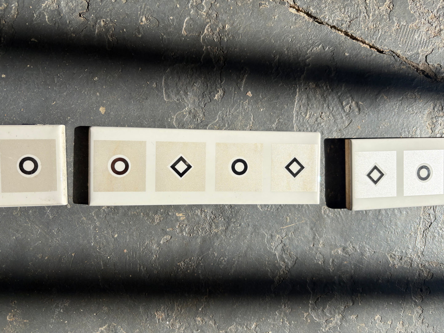 Geometric Platinum Inlay Tiles- Sold in 5 box sets containing 30 tiles total (FREE SHIPPING)