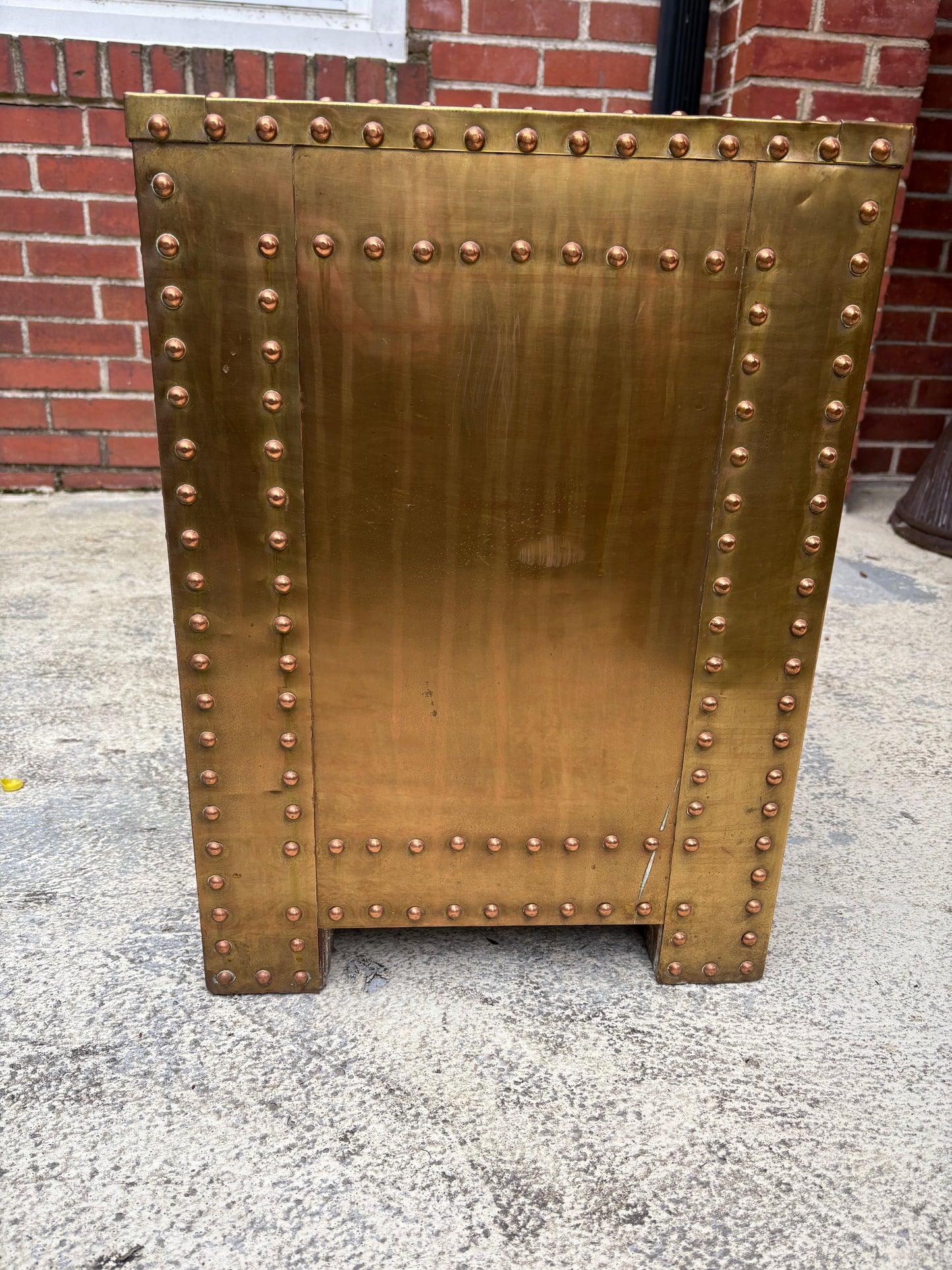 1970s Brass Campaign Style Bedside Table