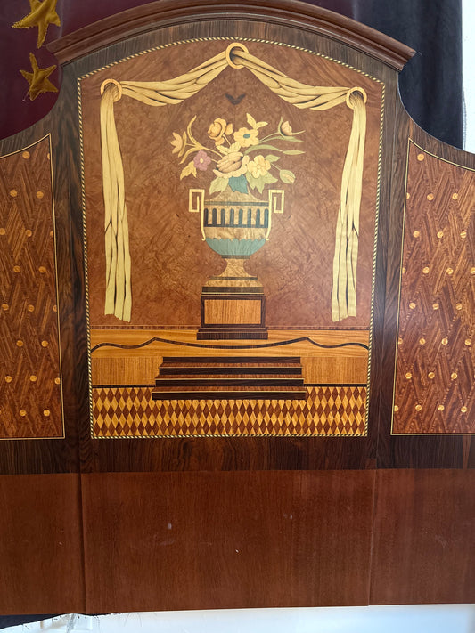1920s Art Deco Marquetry Queen Sized Headboard
