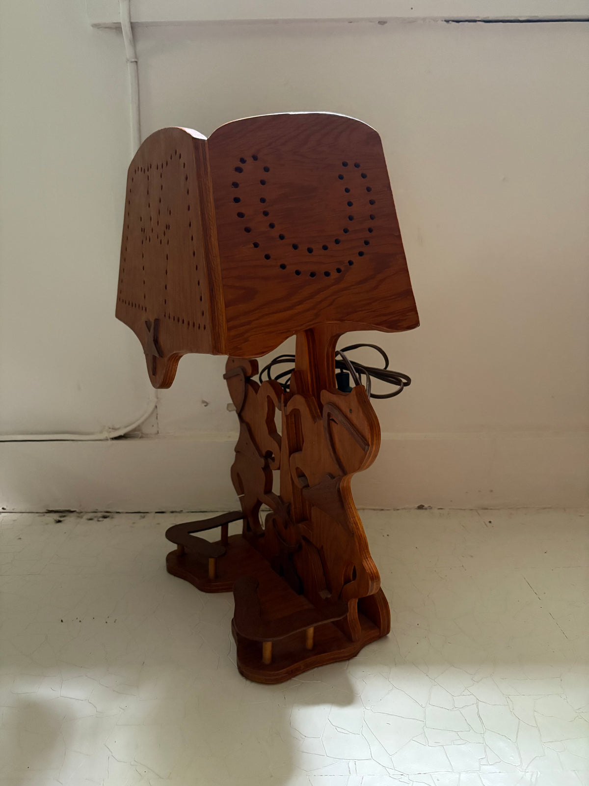 1950s Handmade Western Folk Art Lamp (FREE SHIPPING)