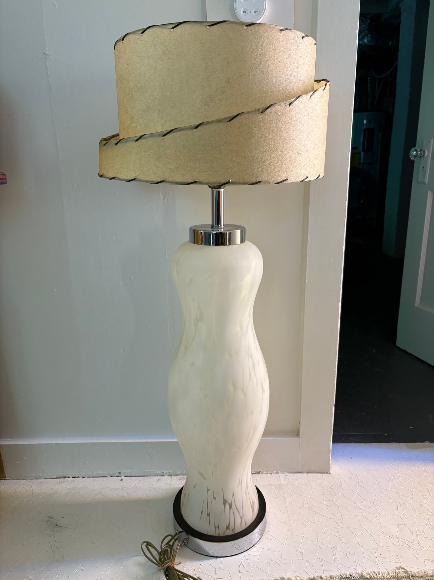 1970s Carlo Nason for Mazzega Cumulus Glass Totem Lamp with 1950s Shade