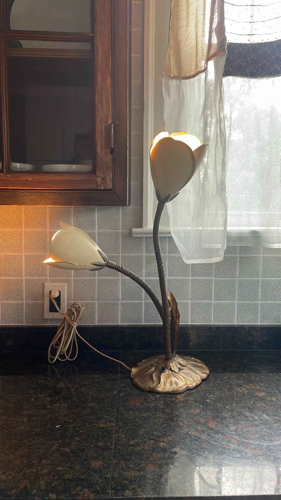 1960s Dual Light Lily pad Lamp