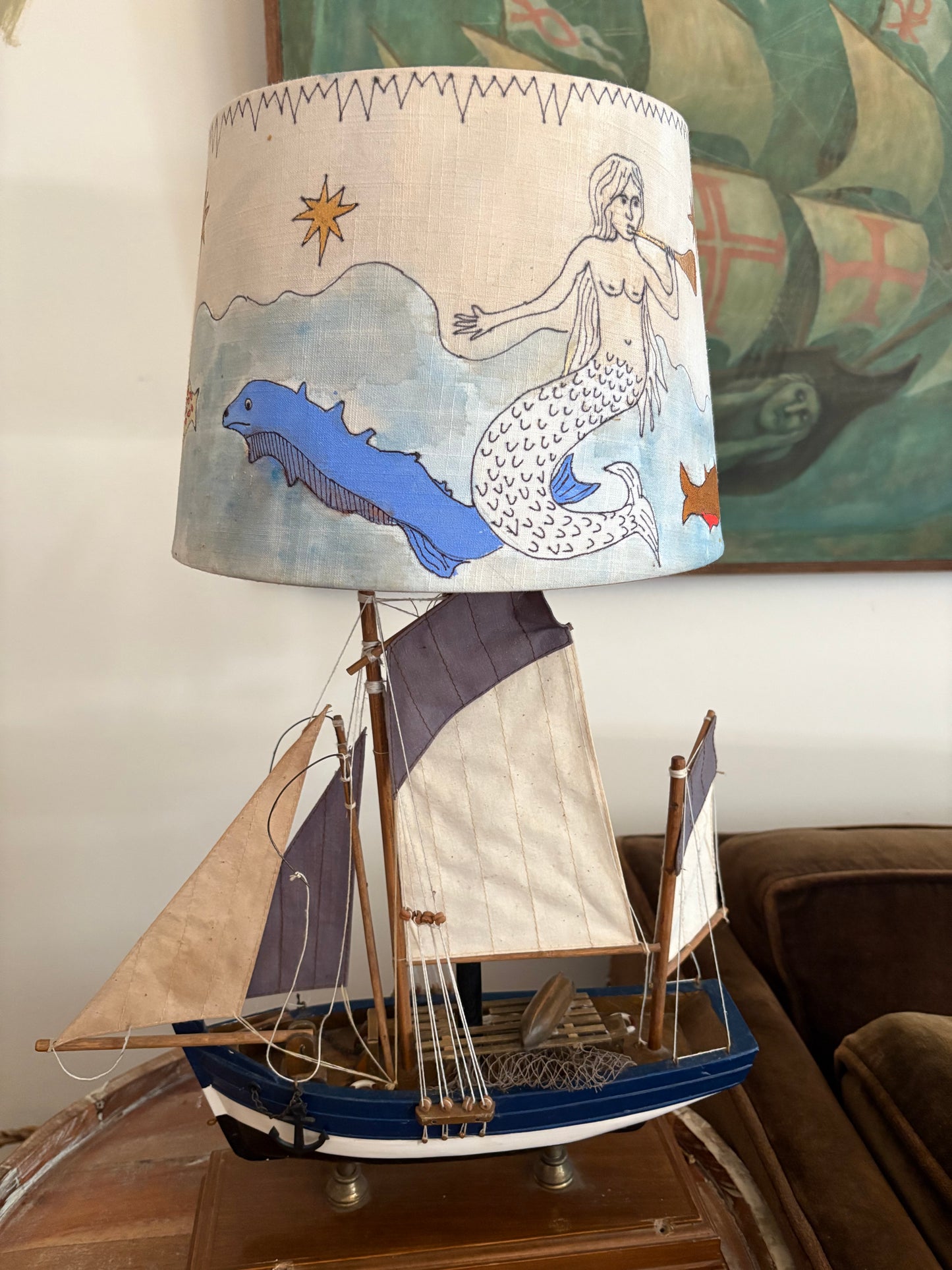 Model Ship Lamp with Custom NAHH-tical Shade (FREE SHIPPING)