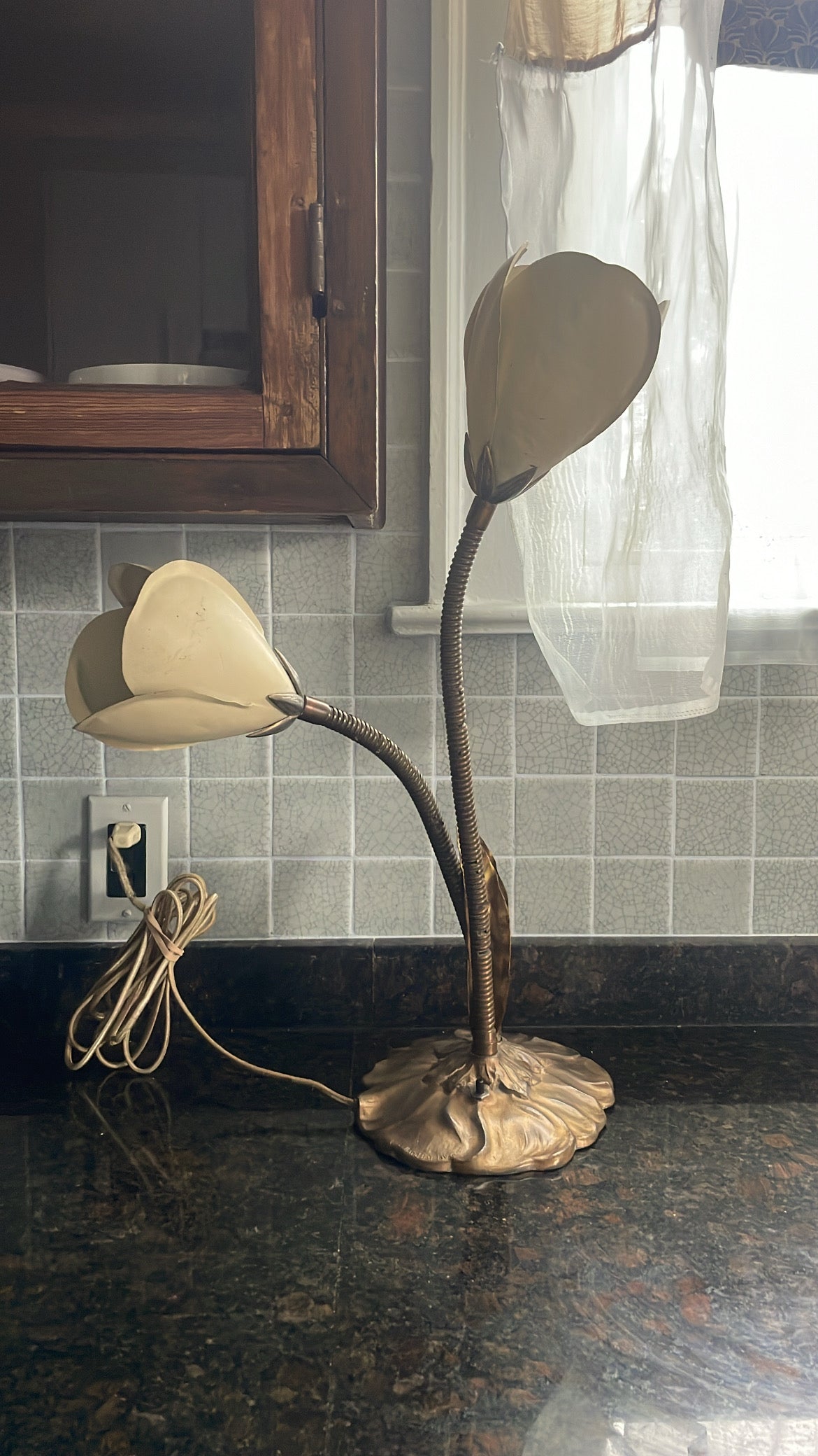 1960s Dual Light Lily pad Lamp