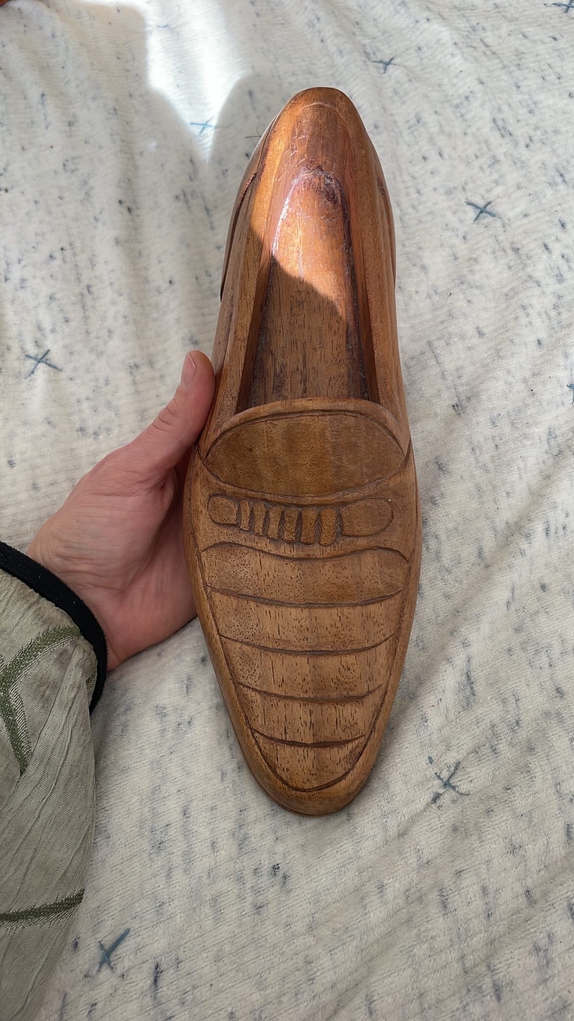 Handcarved Wood Loafer