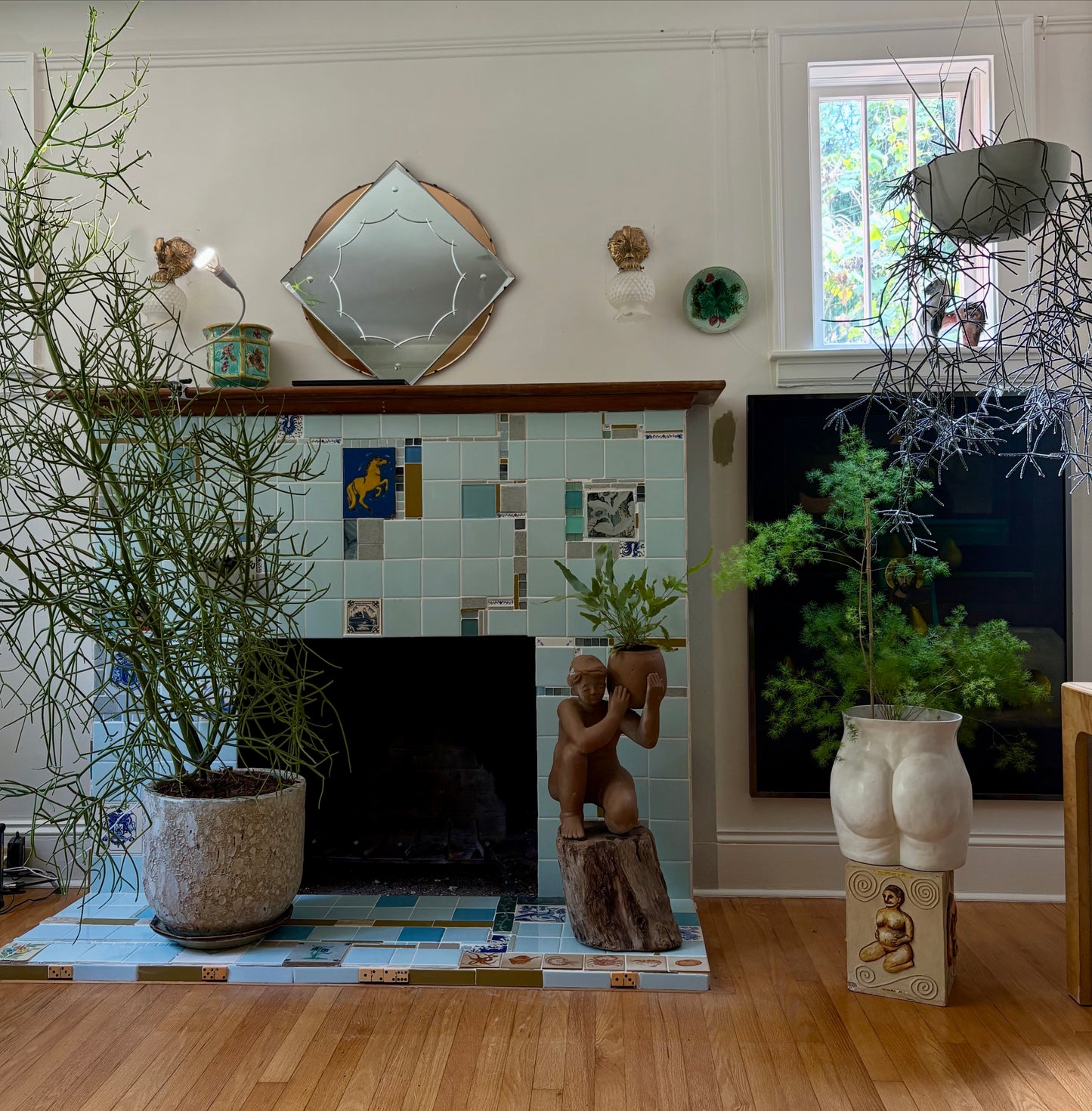 1930s Art Deco Mirror with Rose Gold Accents (FREE SHIPPING)