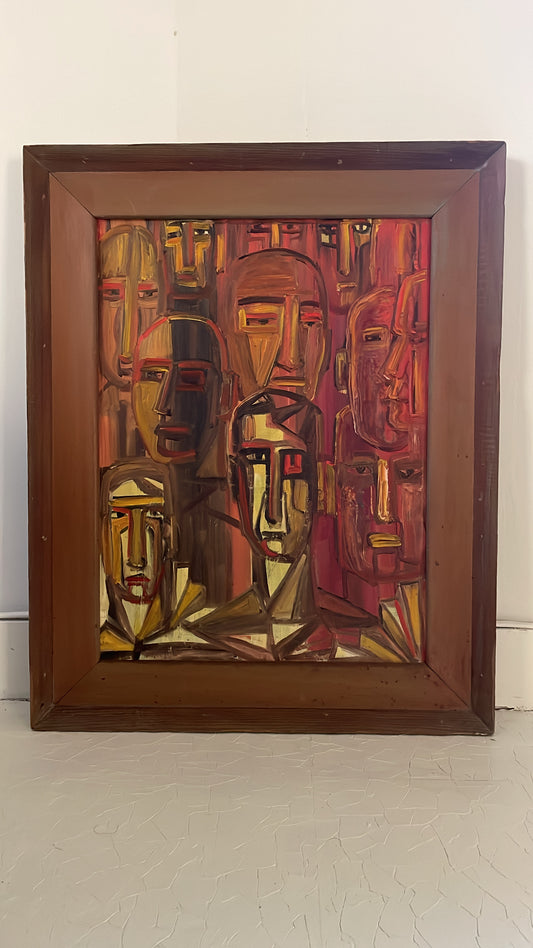 1962 Figurative Impasto on Board Titled “Man’s Dilemma”