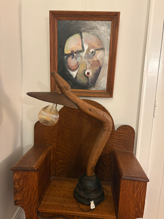 Hobbyist Carved Wood Lamp (FREE SHIPPING)